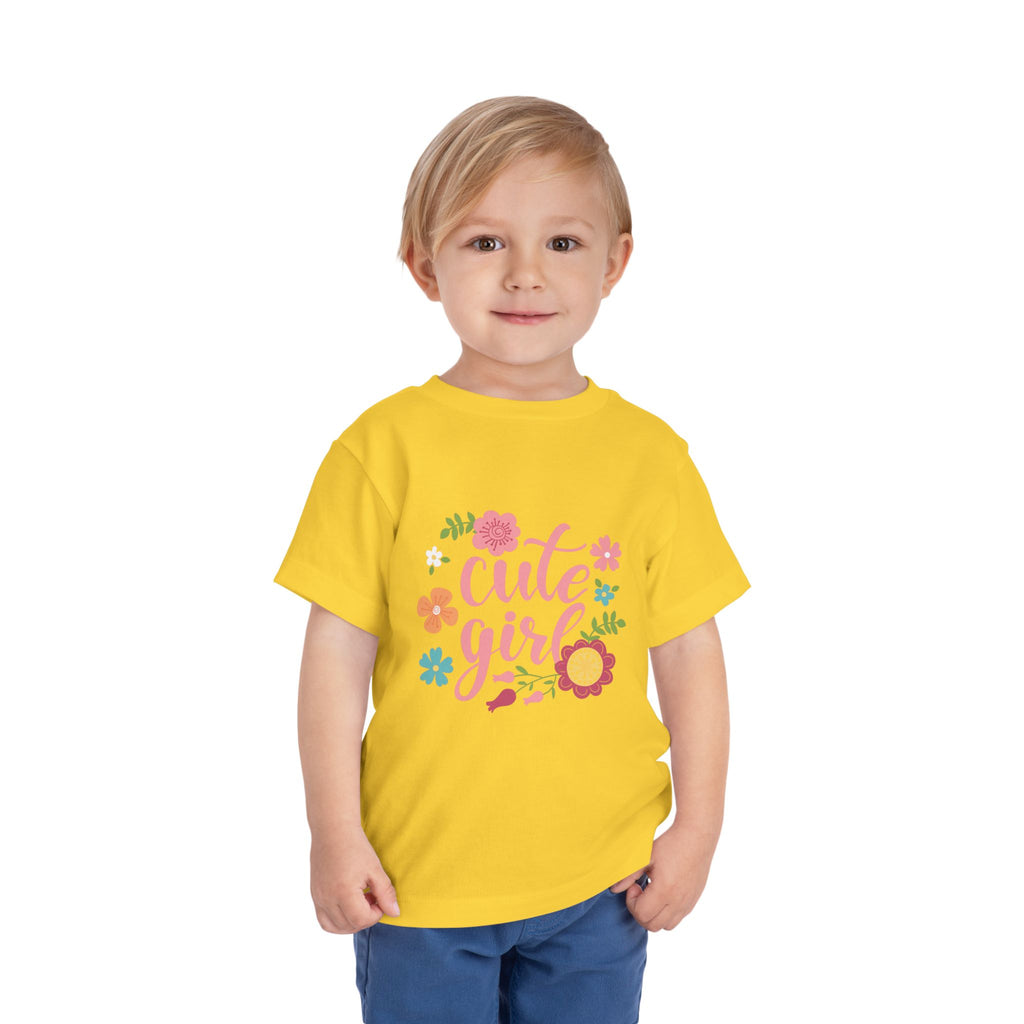 Cute Girl Floral Toddler Tee