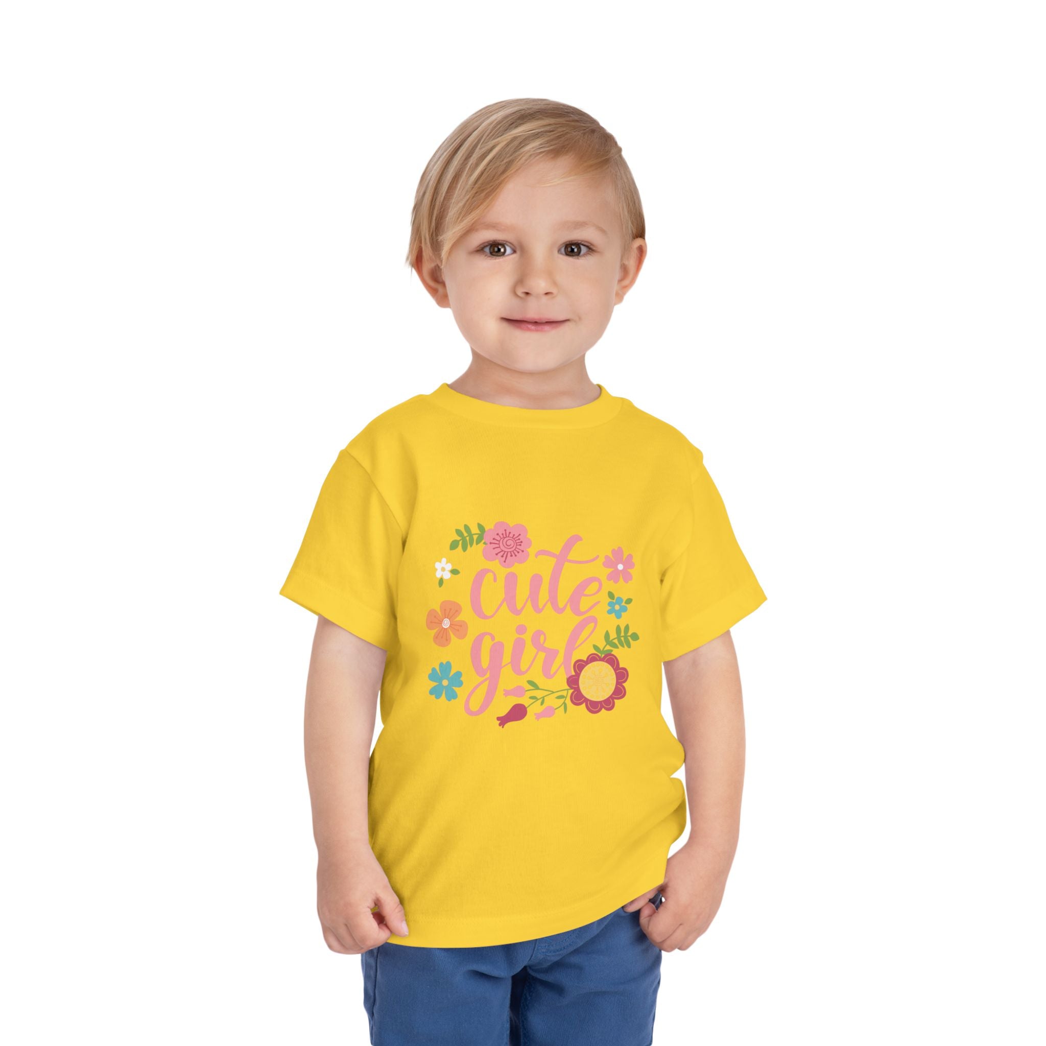 Cute Girl Floral Toddler Tee