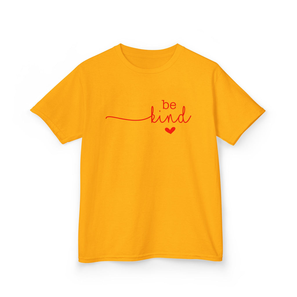 Kids Tee — "Be Kind" Heart Script | Cute Positive Message Shirt