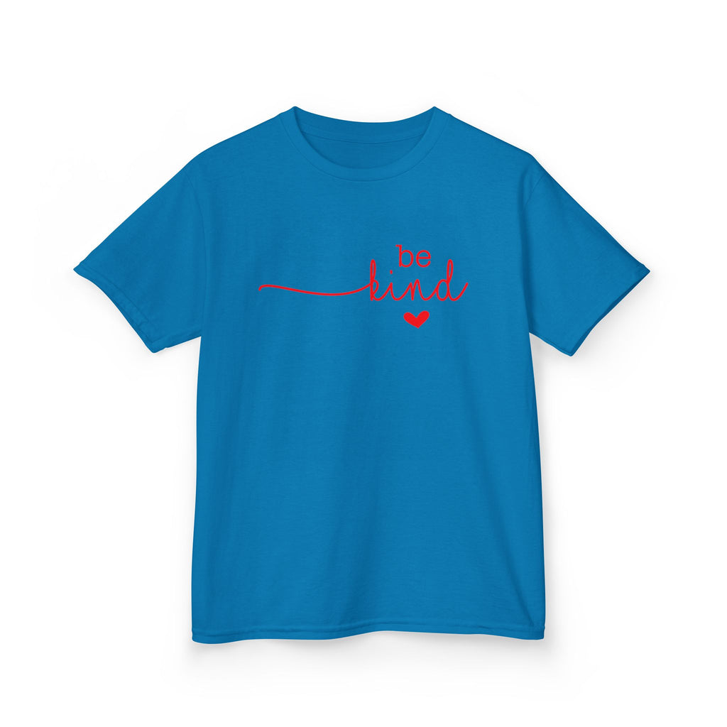 Kids Tee — "Be Kind" Heart Script | Cute Positive Message Shirt