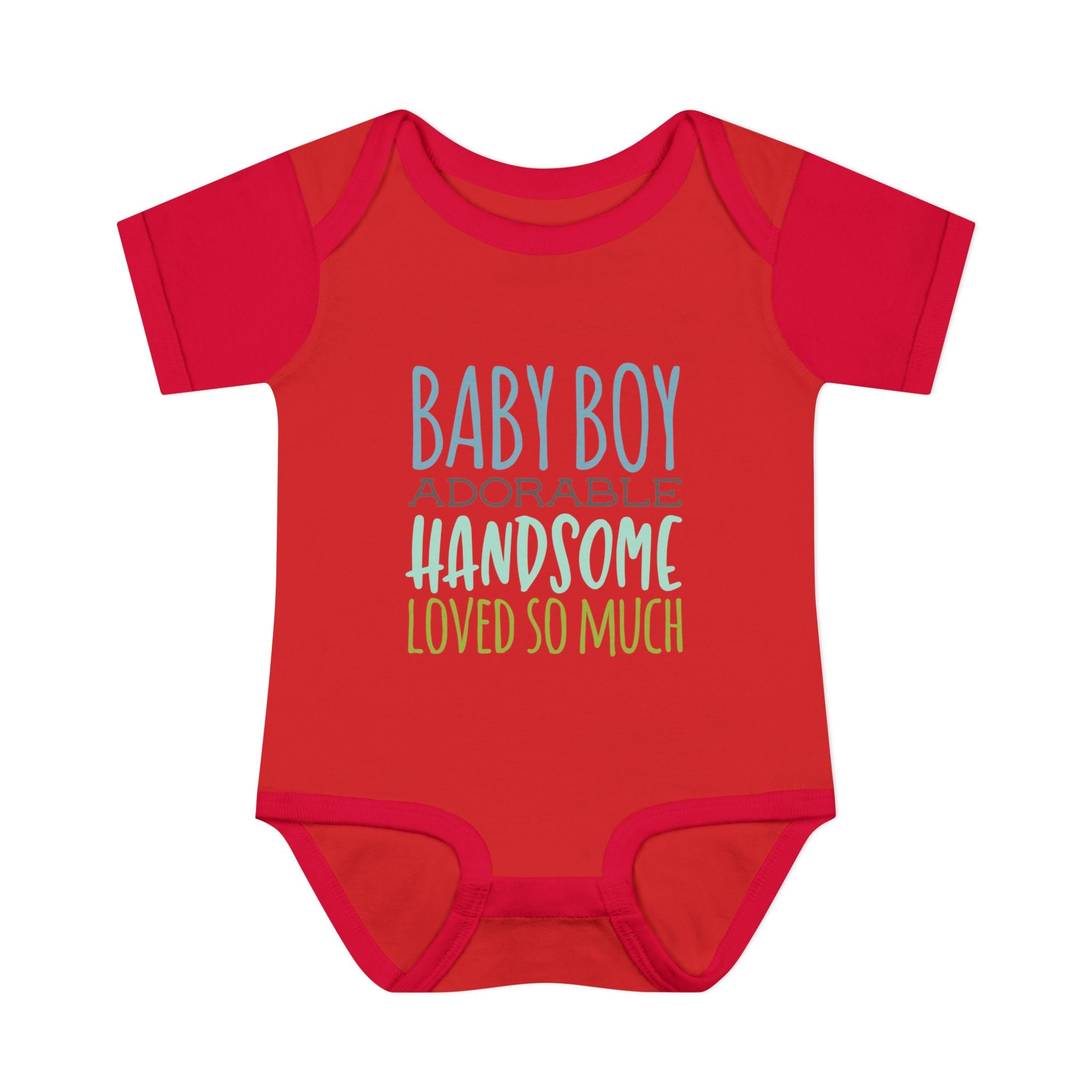 Baby Boy Bodysuit - "Baby Boy - Adorable, Handsome, Loved So Much"