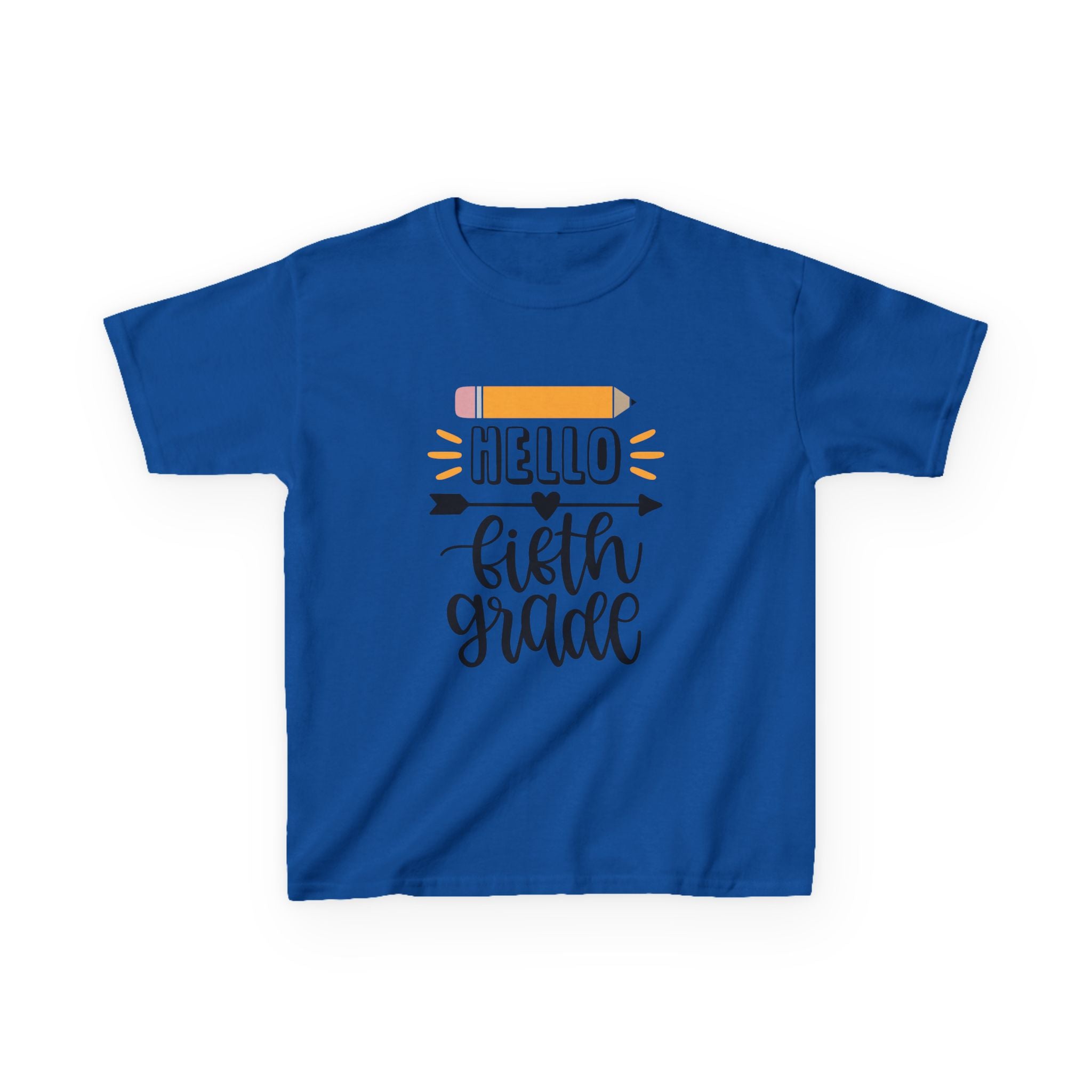 Kids T-Shirt - "Hello Fifth Grade" Back-to-School Pencil Design