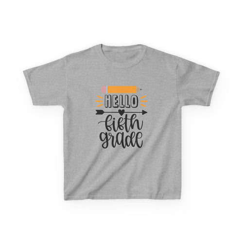 Kids T-Shirt - "Hello Fifth Grade" Back-to-School Pencil Design