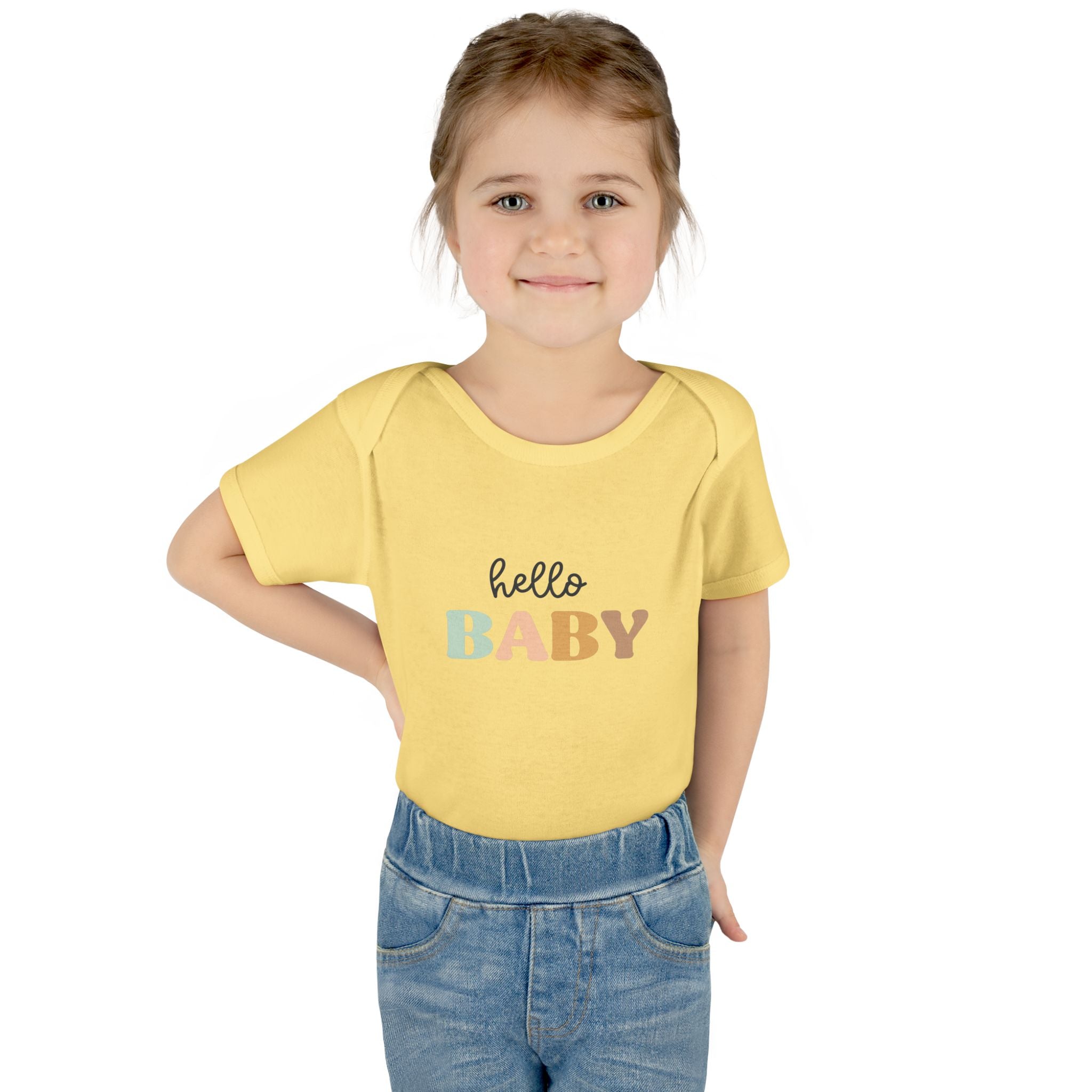 Hello Baby Infant Bodysuit — Pastel Welcome Newborn One-Piece