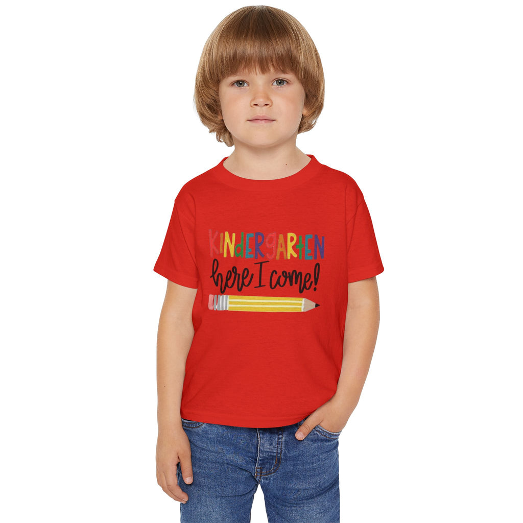 Kindergarten Here I Come! Toddler T-Shirt — Back to School First Day Tee