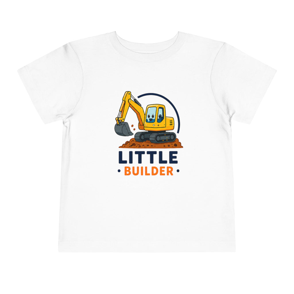 Toddler Tee — "Little Builder" Excavator Shirt for Kids