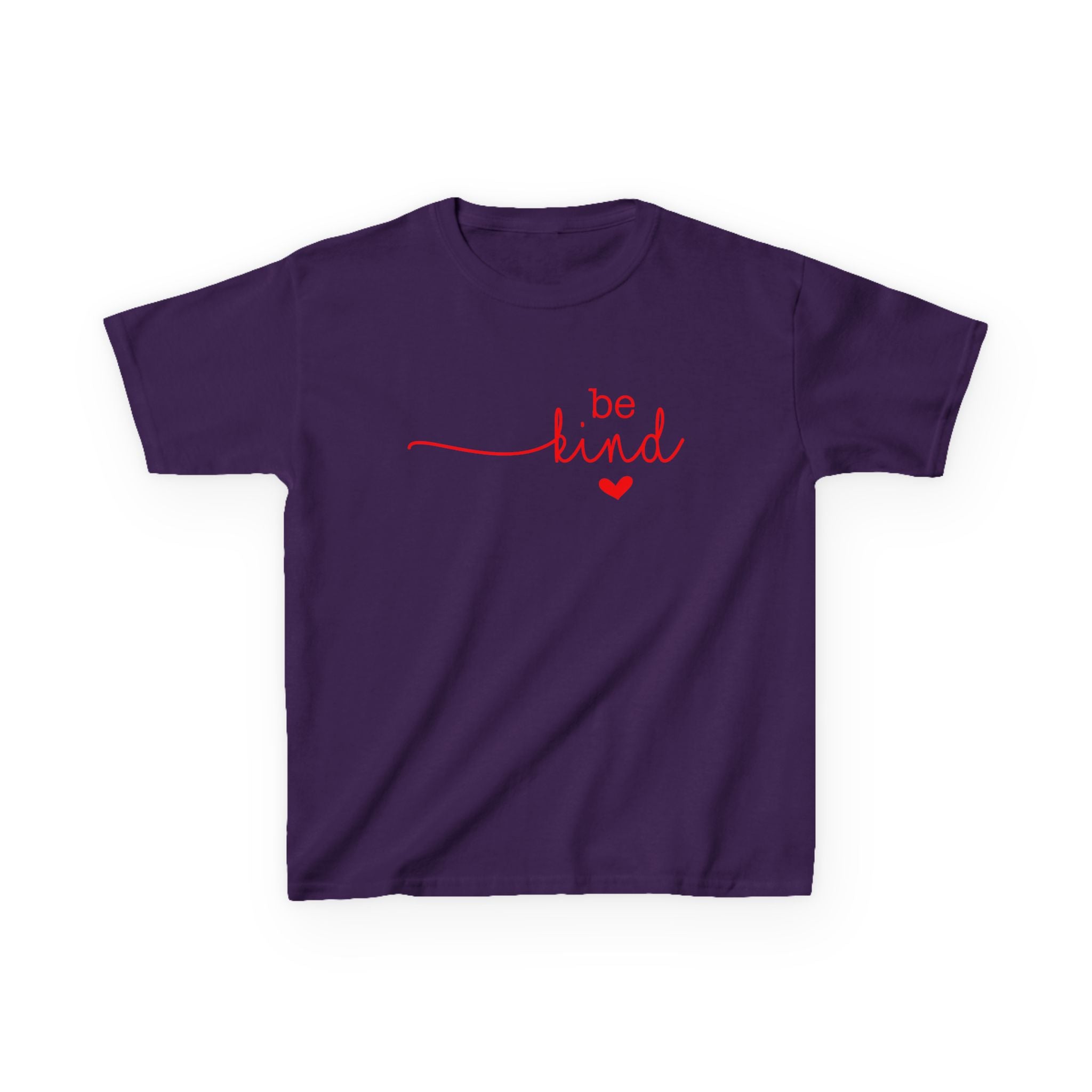 Kids Tee — "Be Kind" Heart Script | Cute Positive Message Shirt
