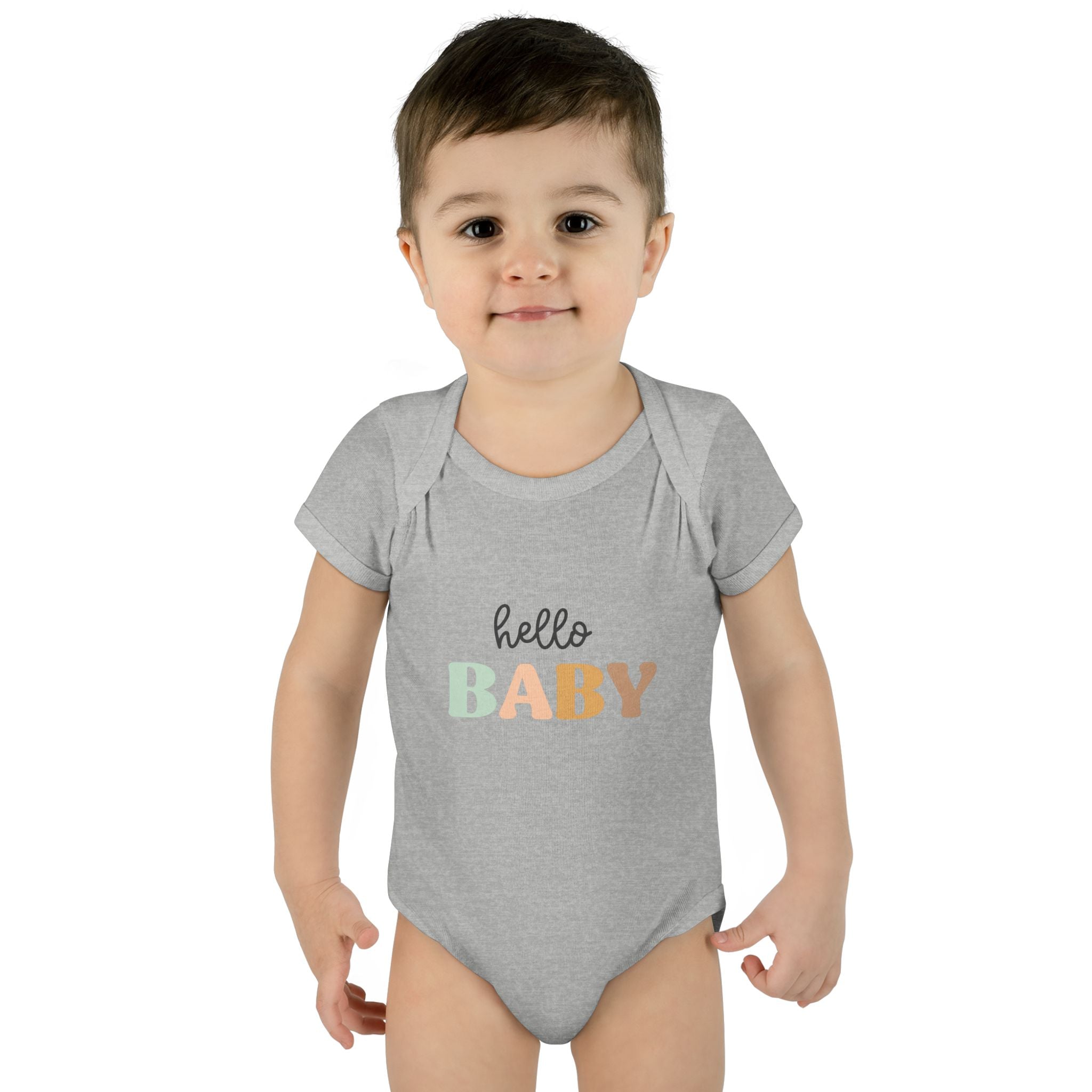 Hello Baby Infant Bodysuit — Pastel Welcome Newborn One-Piece