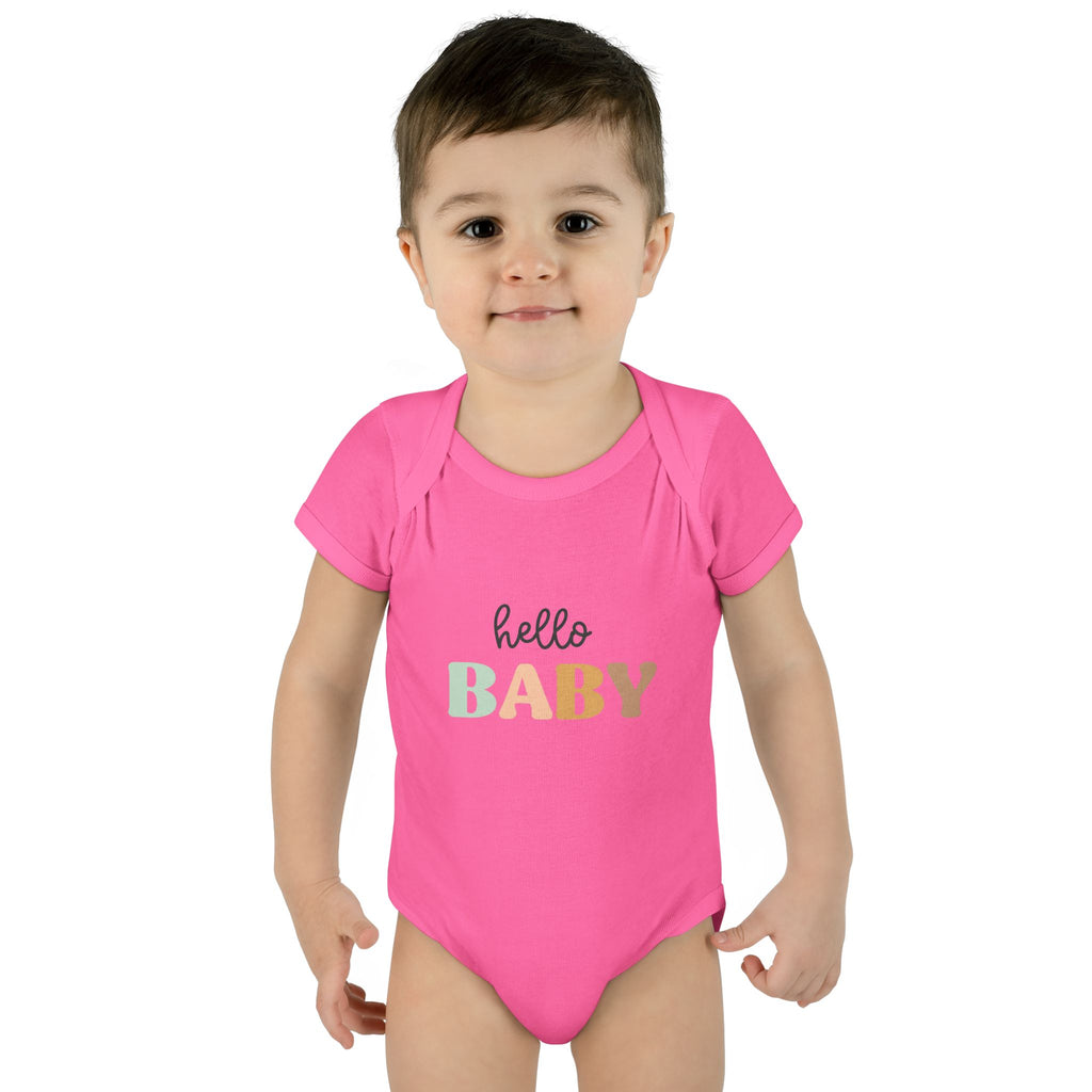 Hello Baby Infant Bodysuit — Pastel Welcome Newborn One-Piece