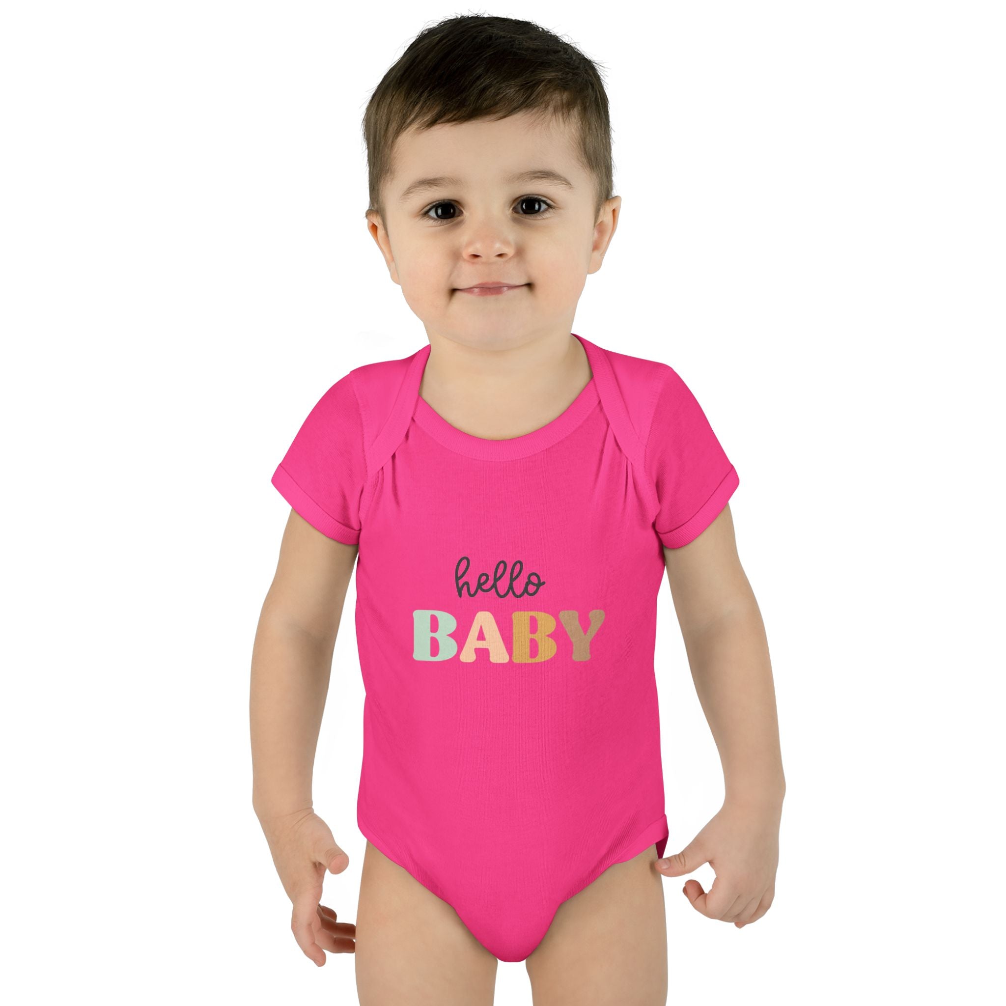 Hello Baby Infant Bodysuit — Pastel Welcome Newborn One-Piece
