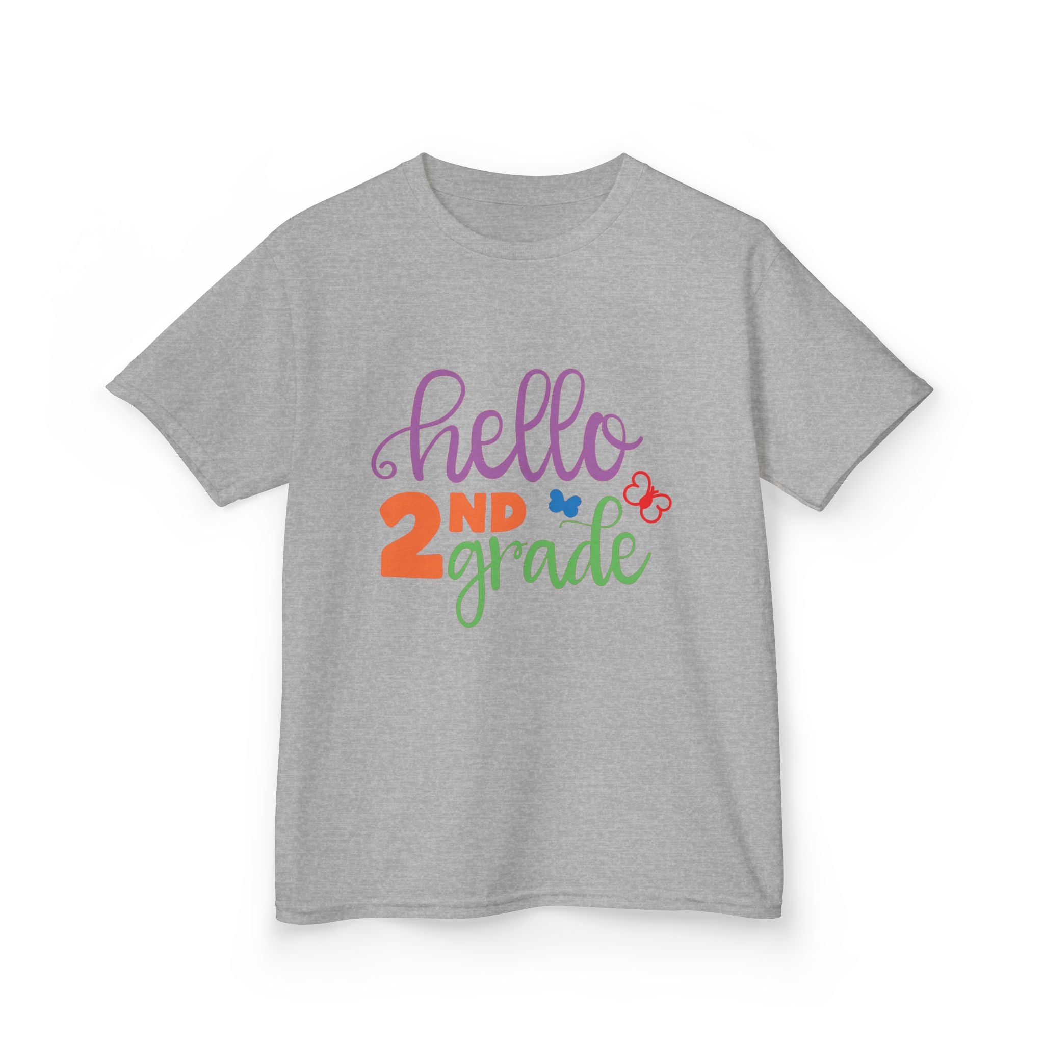 Hello 2nd Grade Kids T-Shirt — Colorful Back-to-School Tee for Second Graders