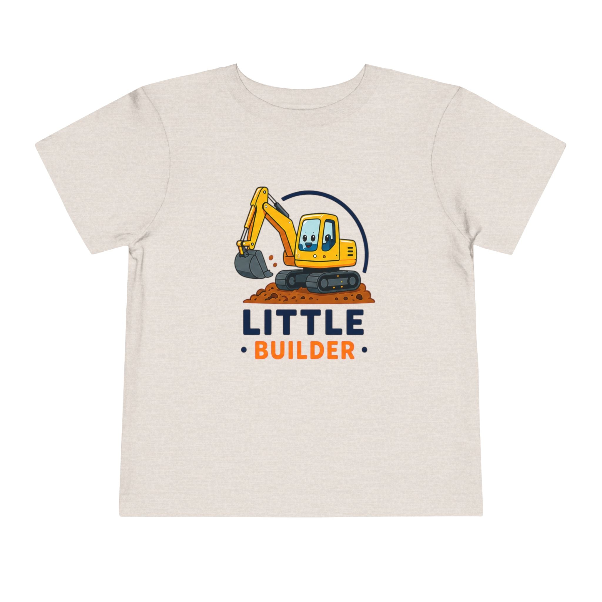 Toddler Tee — "Little Builder" Excavator Shirt for Kids