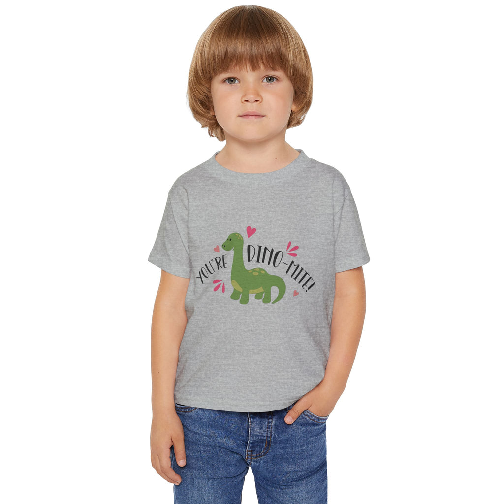 Toddler T-Shirt – "You're Dino-Mite" Cute Green Dinosaur Kids Tee