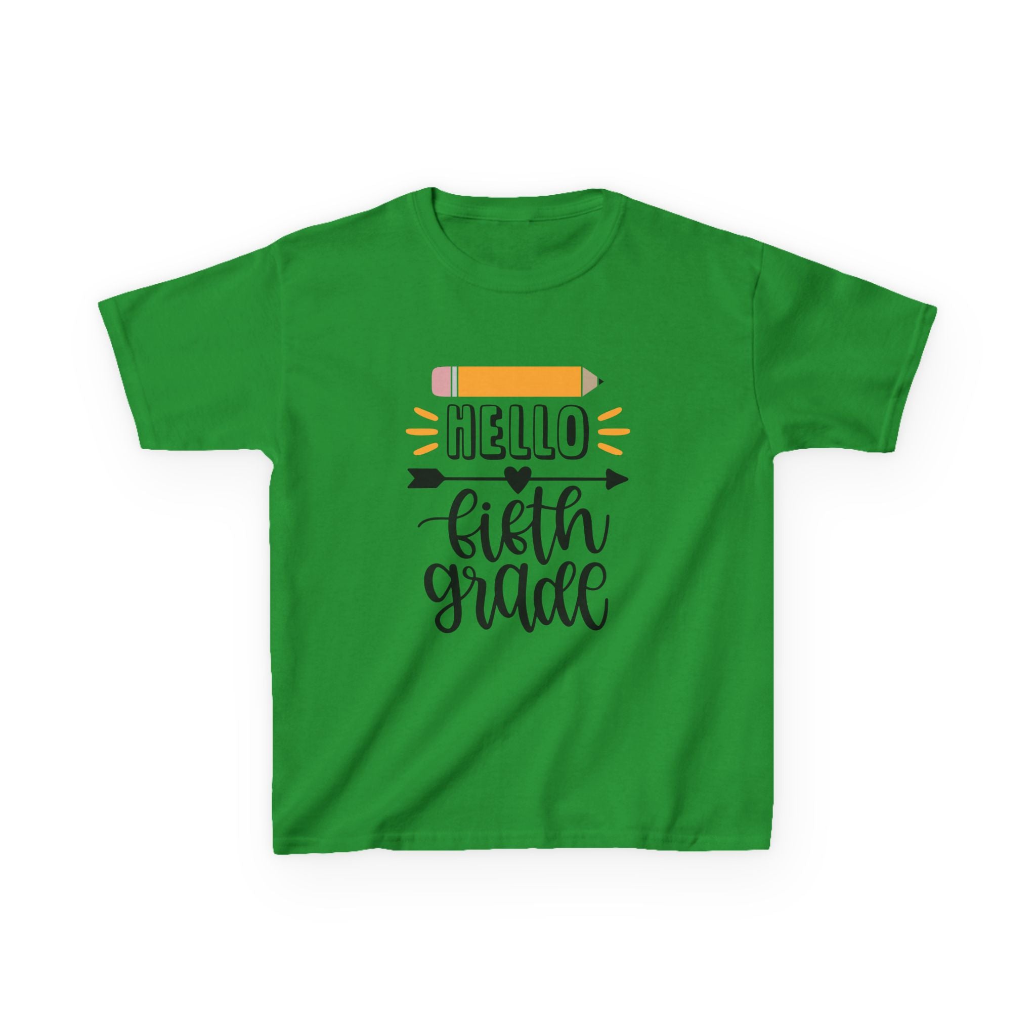 Kids T-Shirt - "Hello Fifth Grade" Back-to-School Pencil Design