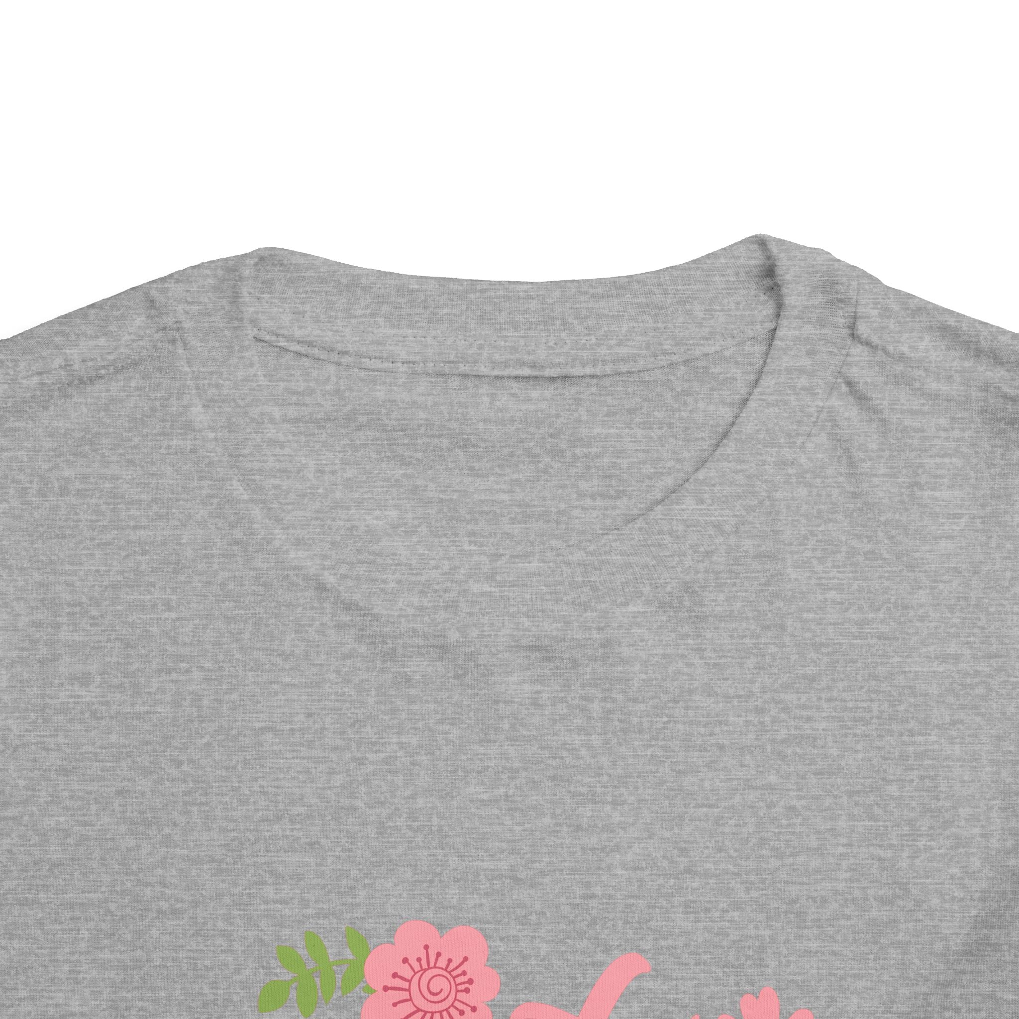 Cute Girl Floral Toddler Tee