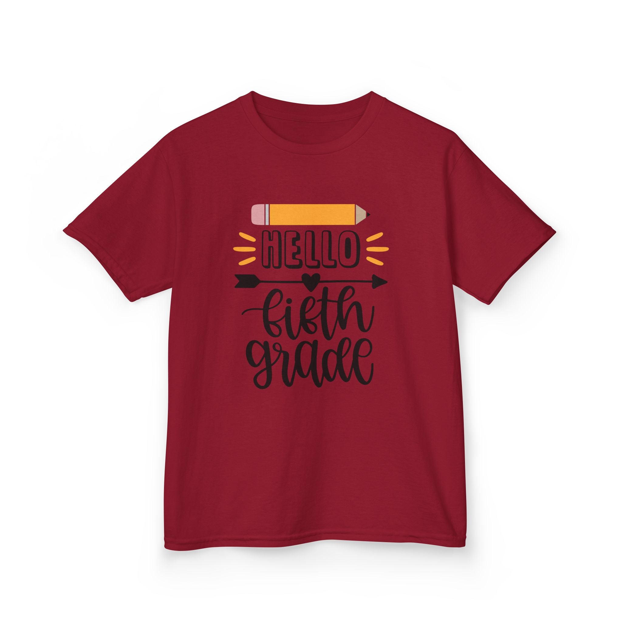 Kids T-Shirt — "Hello Fifth Grade" Back-to-School Pencil Design