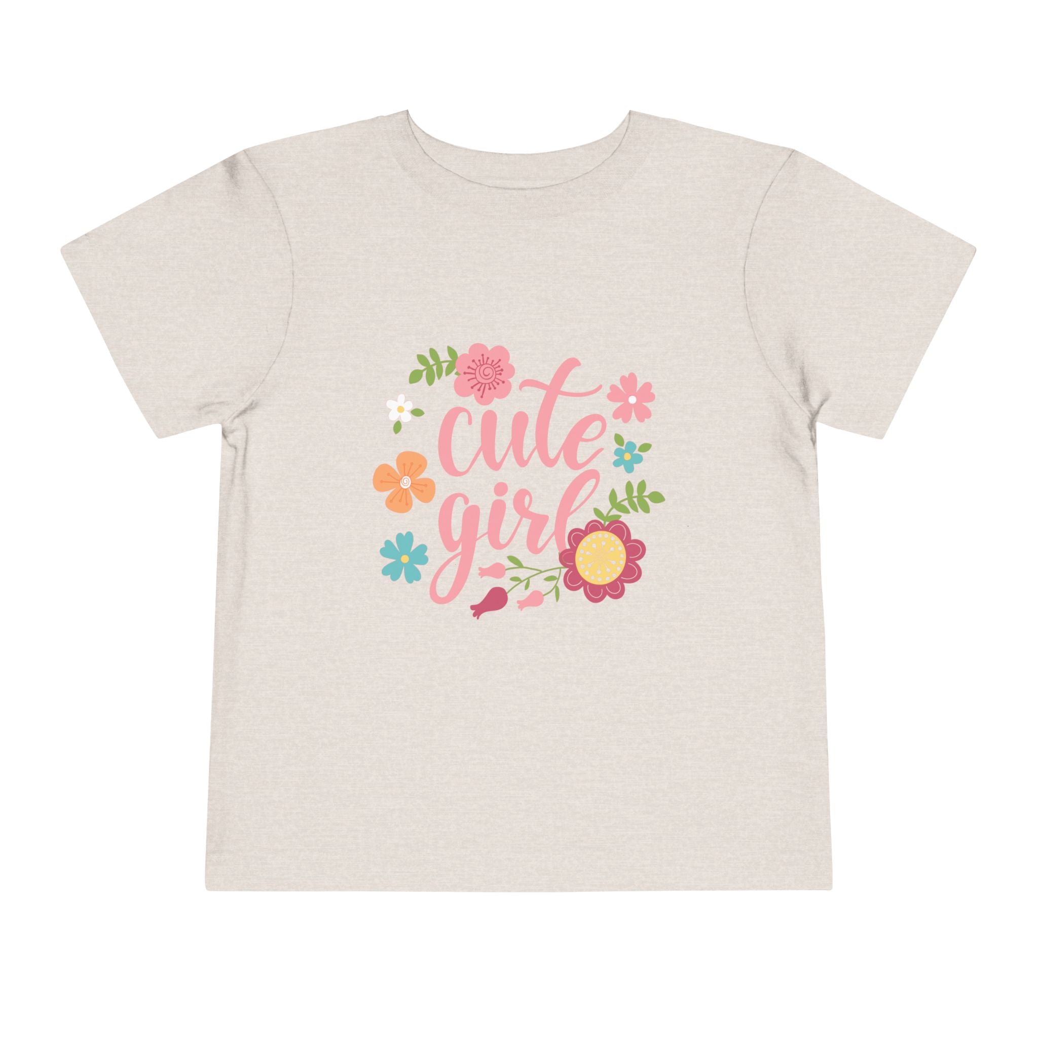 Cute Girl Floral Toddler Tee