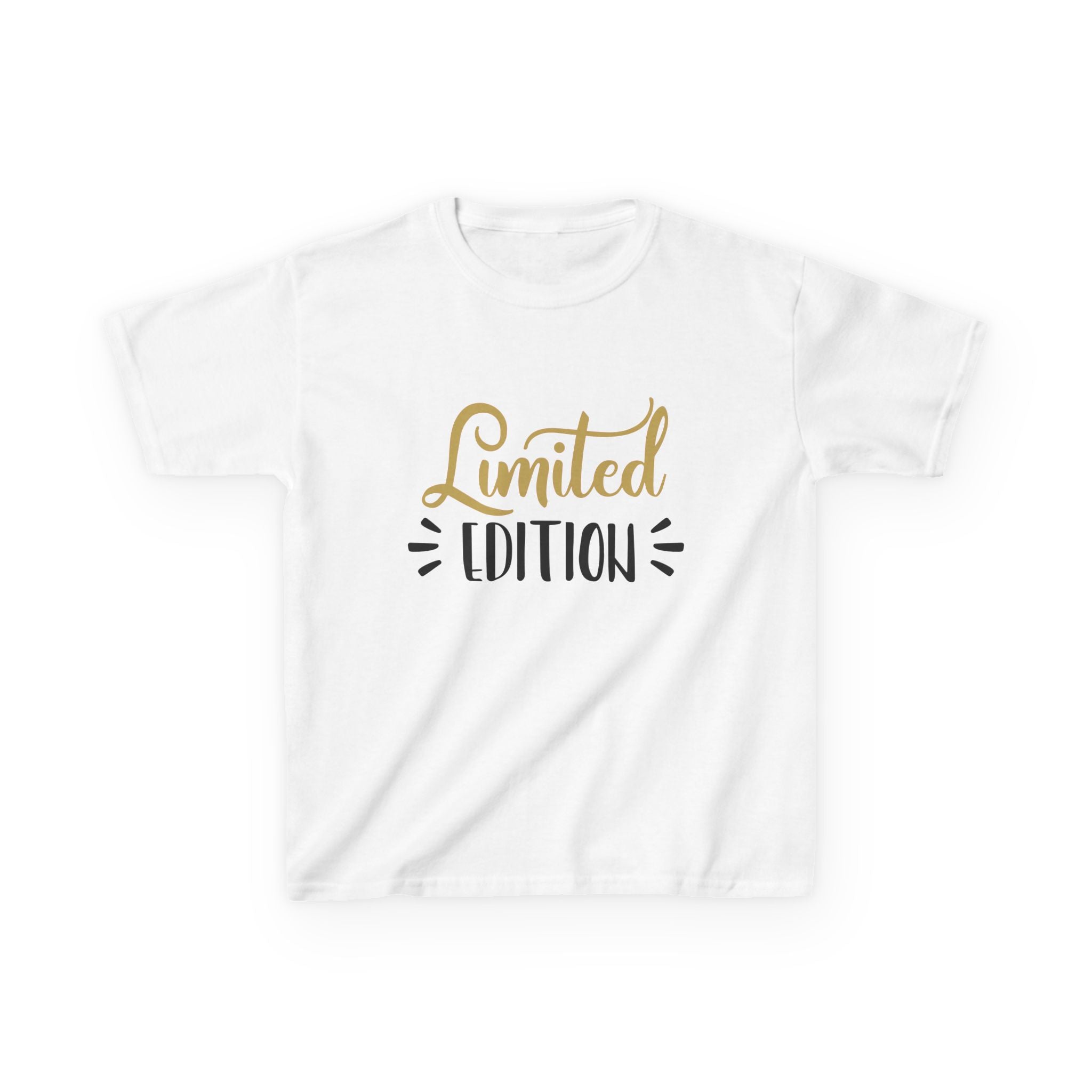 Kids T-Shirt "Limited Edition" — Cute Gold Script Tee for Birthday & Special Occasion
