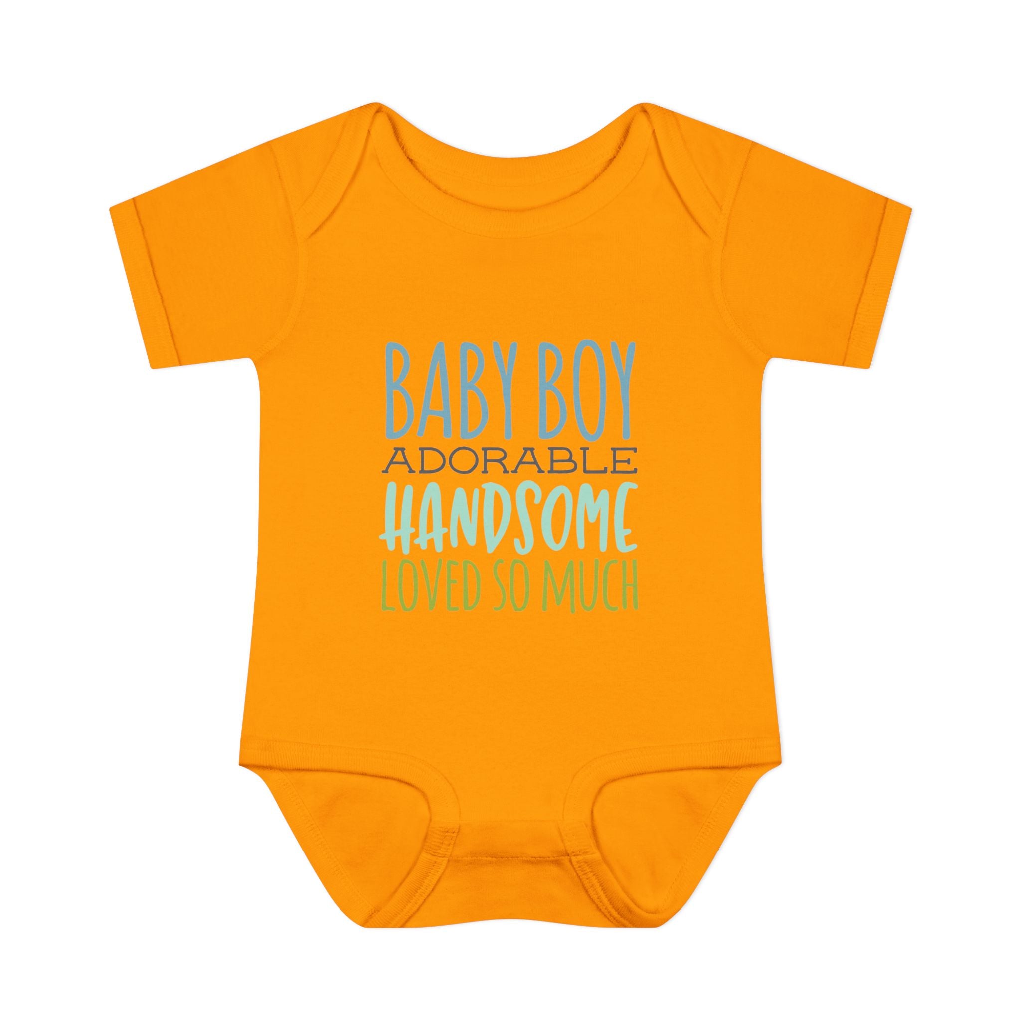 Baby Boy Bodysuit - "Baby Boy - Adorable, Handsome, Loved So Much"