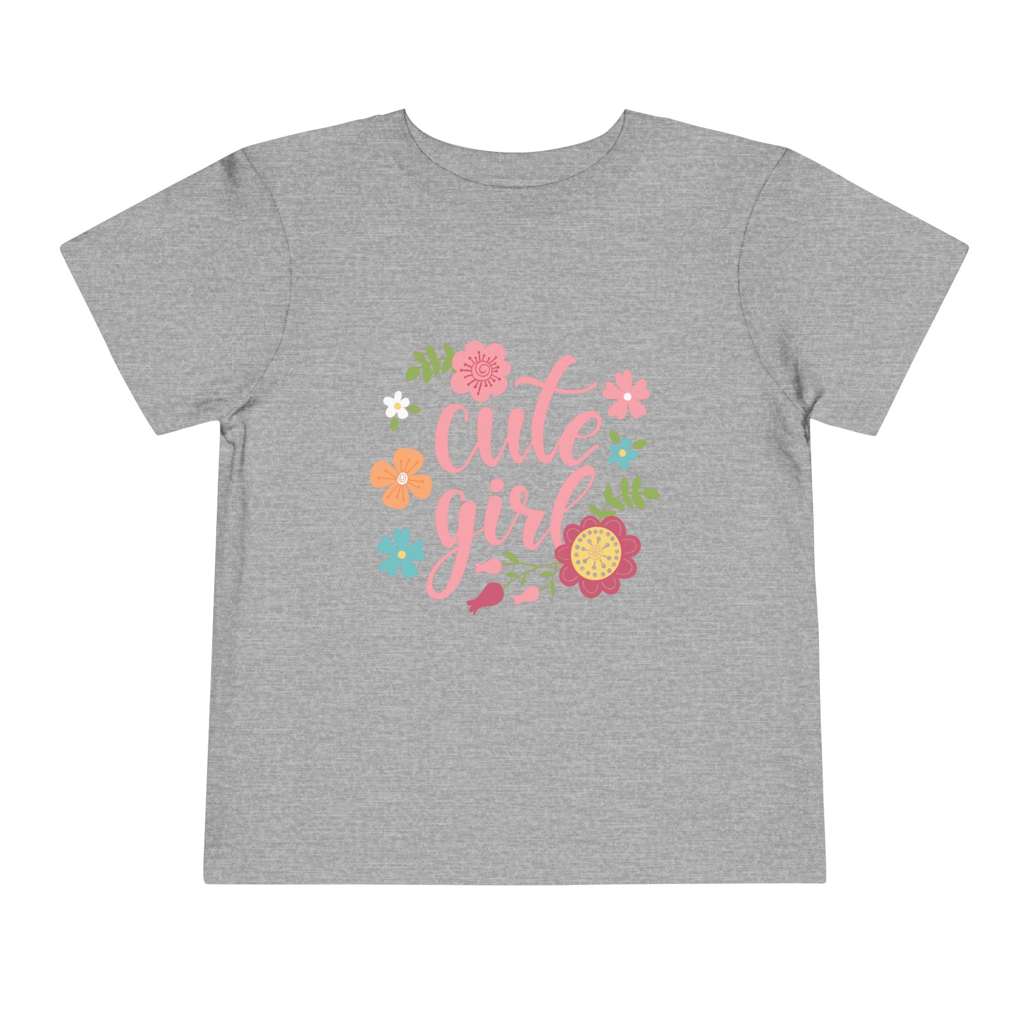 Cute Girl Floral Toddler Tee