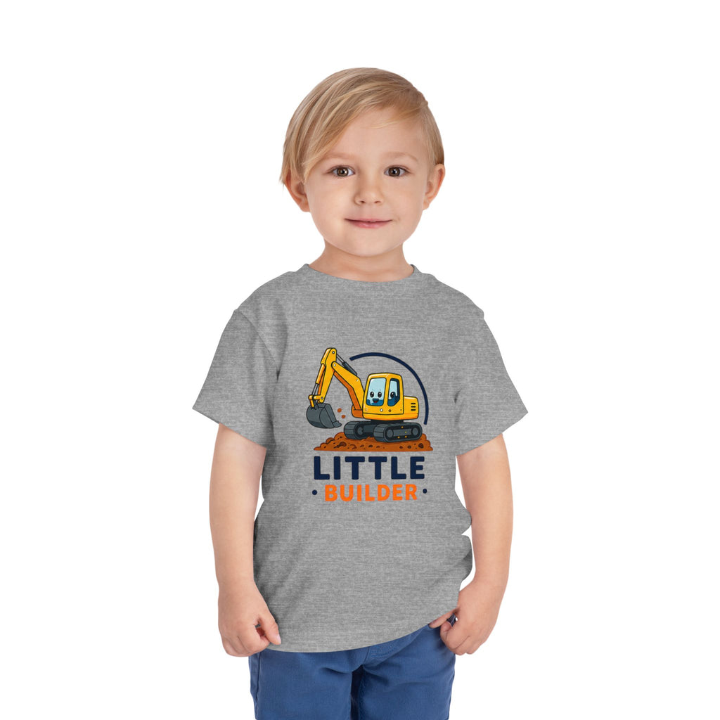 Toddler Tee — "Little Builder" Excavator Shirt for Kids