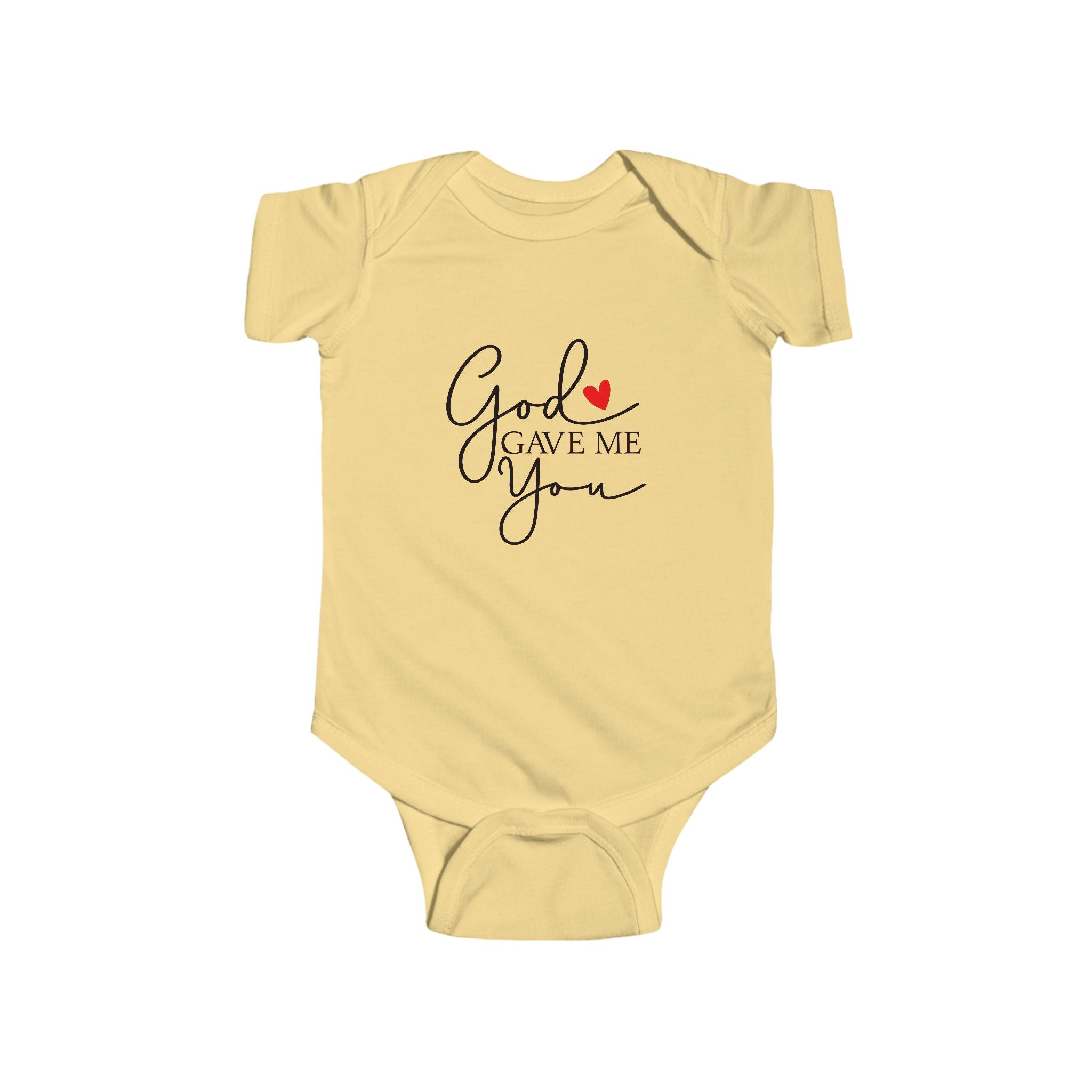 Infant Bodysuit — "God Gave Me You" Script Baby Onesie with Heart