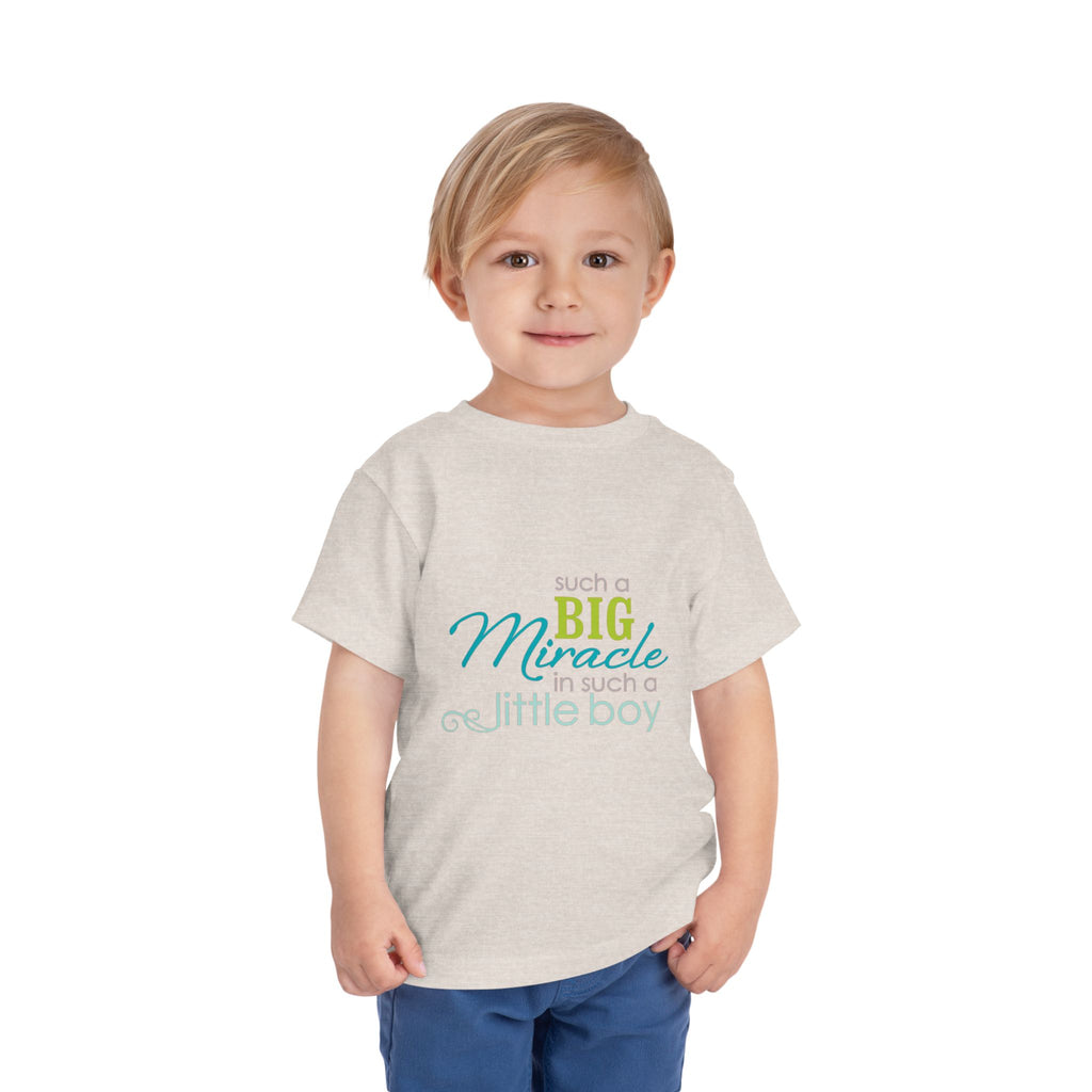 Toddler Tee - "Such a Big Miracle in Such a Little Boy" Inspirational Boy T-Shirt