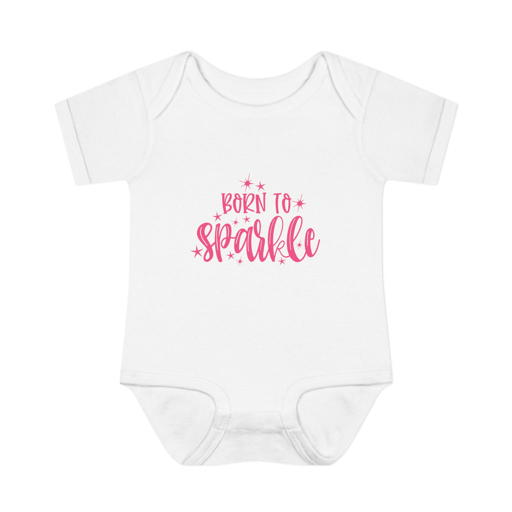 Infant Bodysuit «Born to Sparkle» – Pink Newborn Baby One-Piece