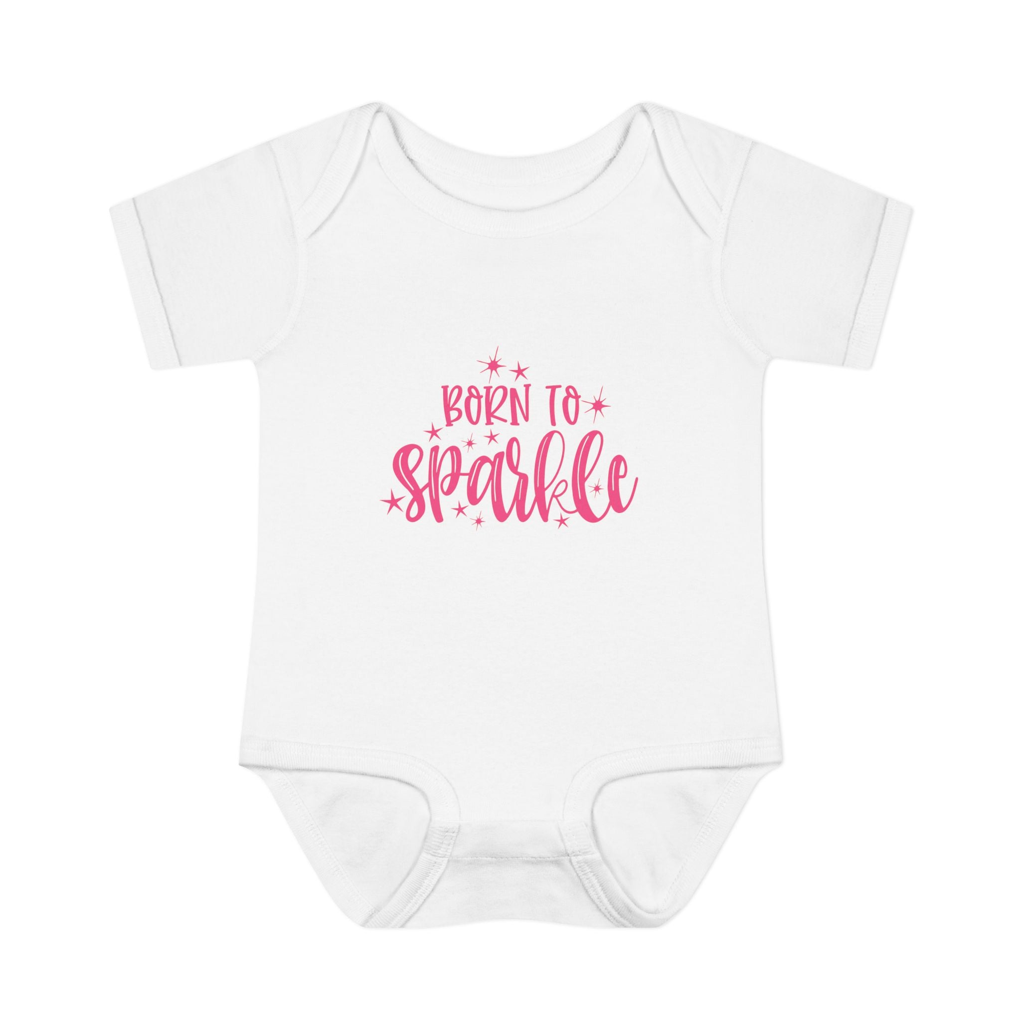 Infant Bodysuit «Born to Sparkle» – Pink Newborn Baby One-Piece