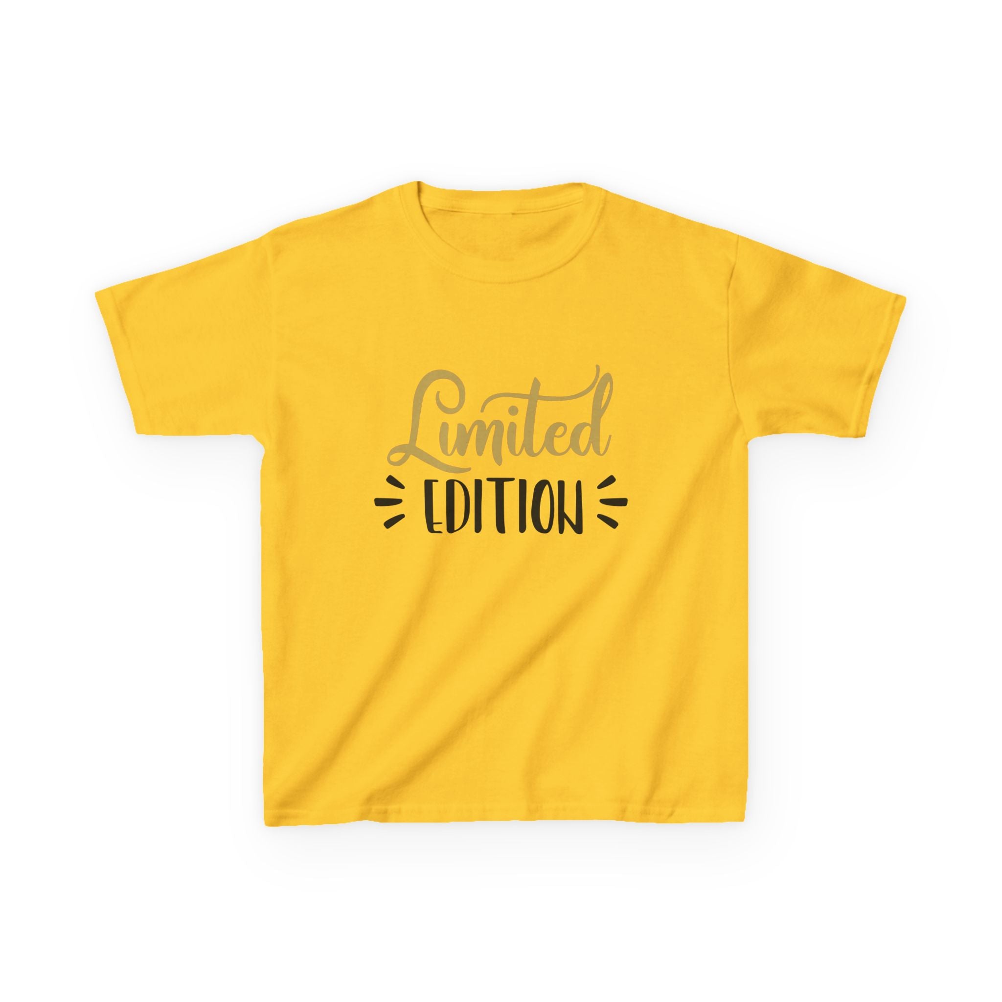 Kids T-Shirt "Limited Edition" — Cute Gold Script Tee for Birthday & Special Occasion
