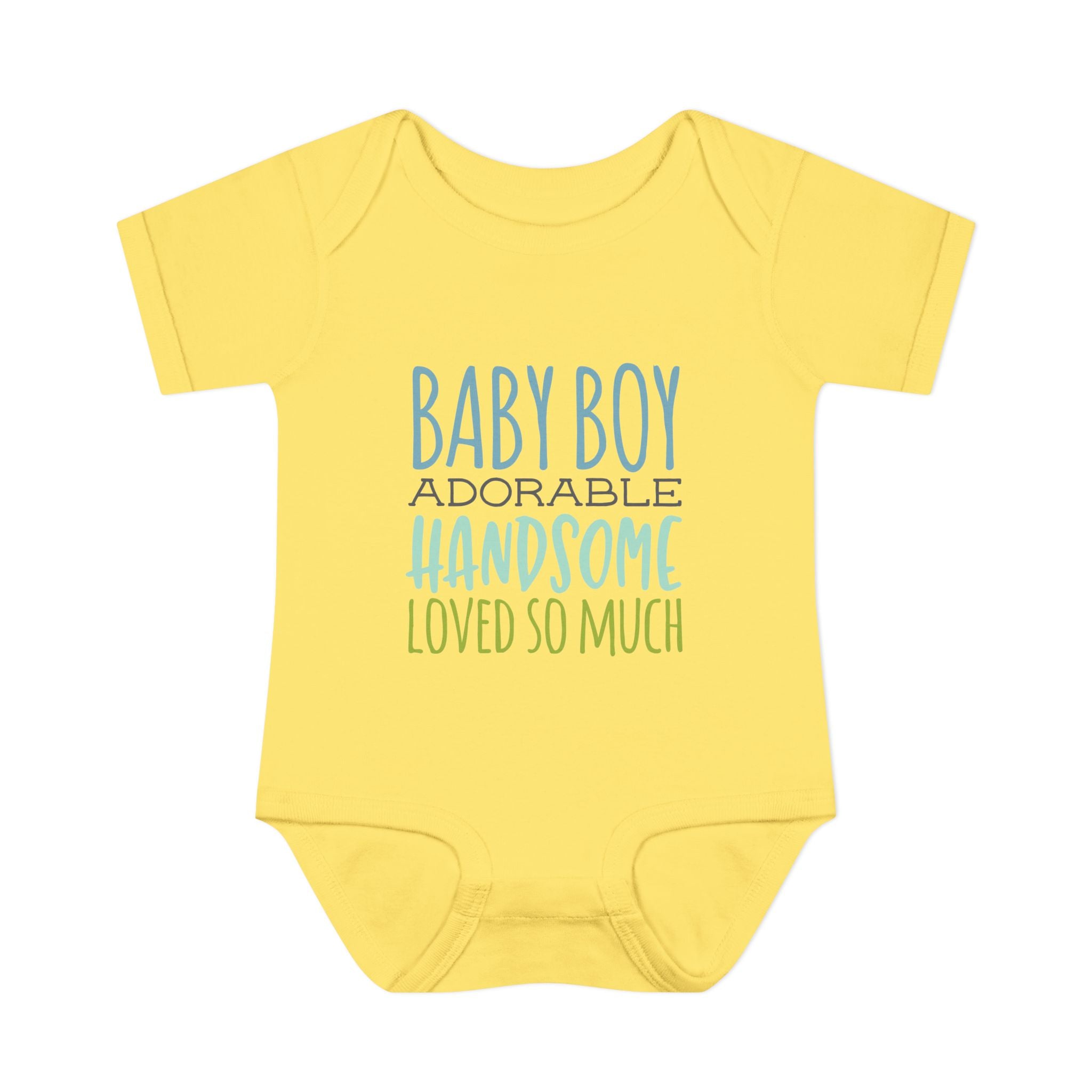 Baby Boy Bodysuit - "Baby Boy - Adorable, Handsome, Loved So Much"