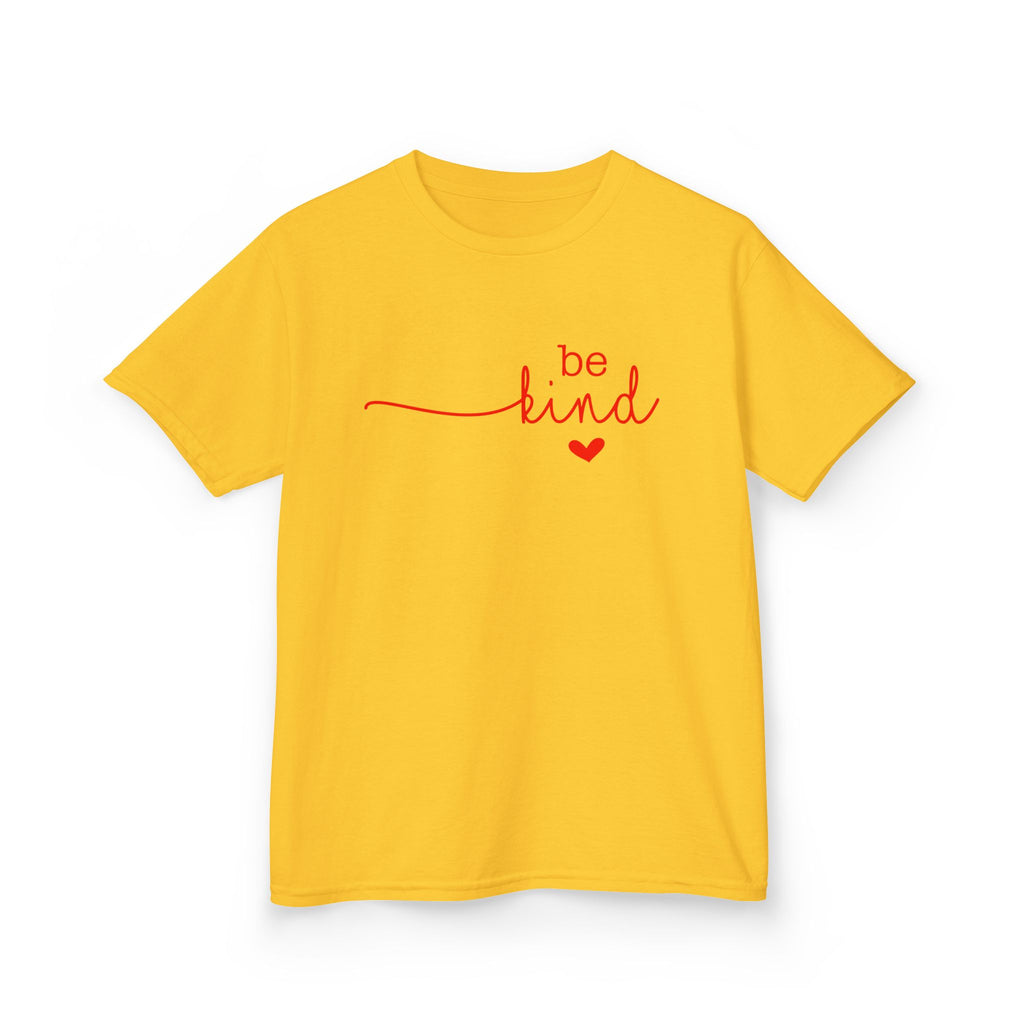 Kids Tee — "Be Kind" Heart Script | Cute Positive Message Shirt