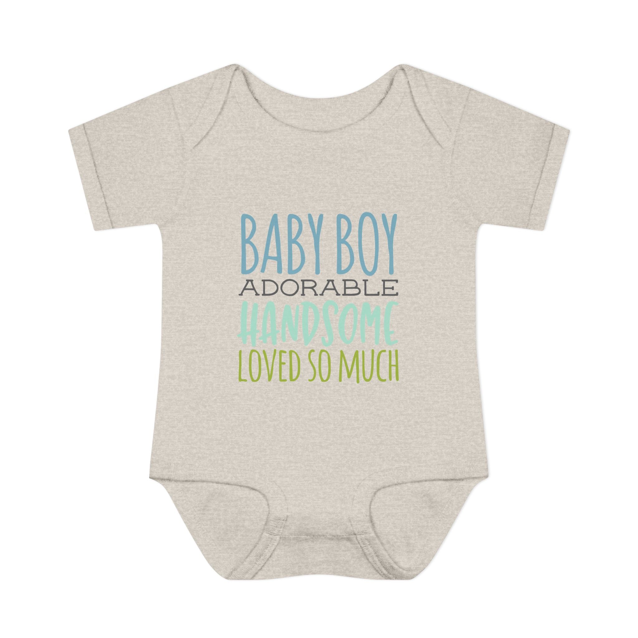Baby Boy Bodysuit - "Baby Boy - Adorable, Handsome, Loved So Much"