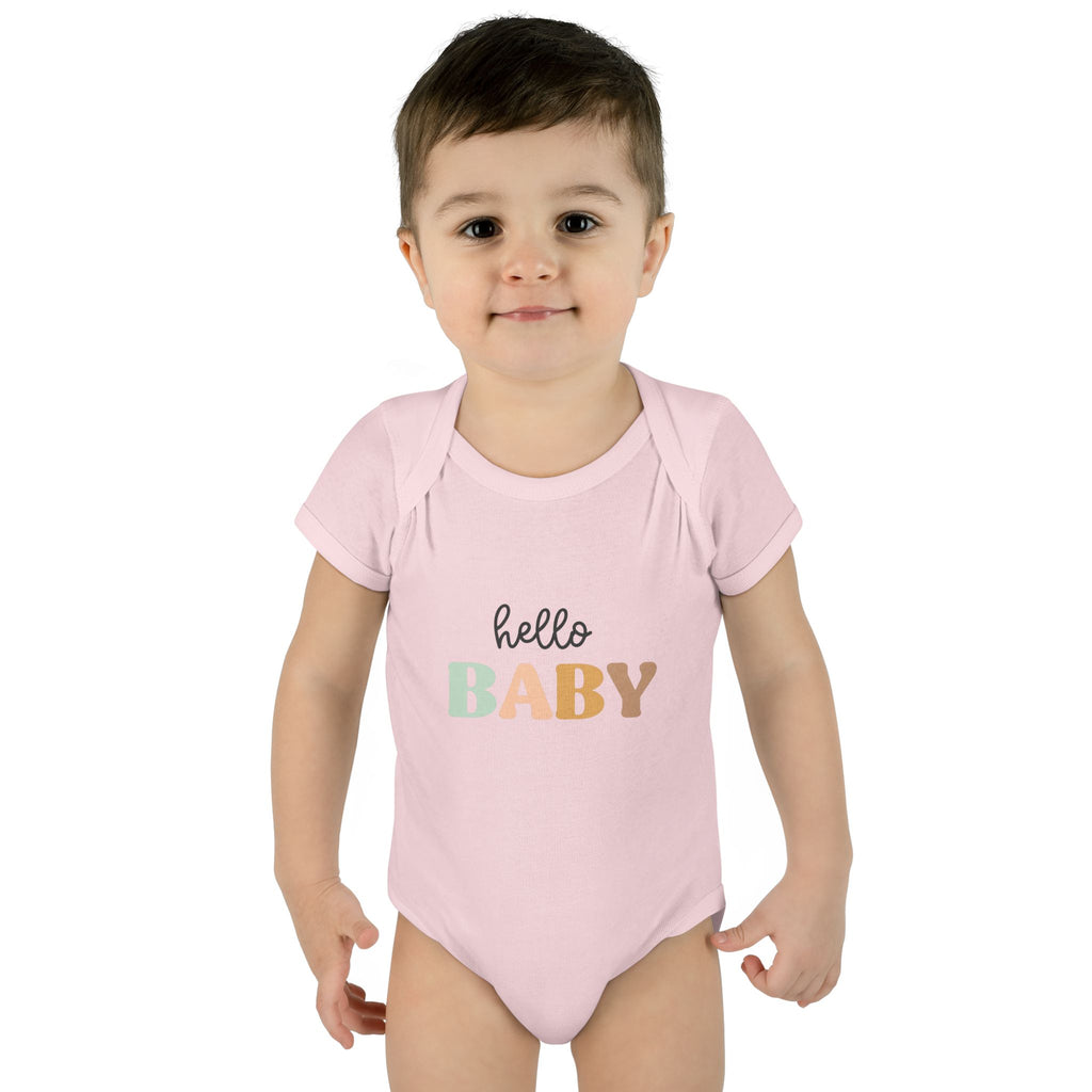 Hello Baby Infant Bodysuit — Pastel Welcome Newborn One-Piece