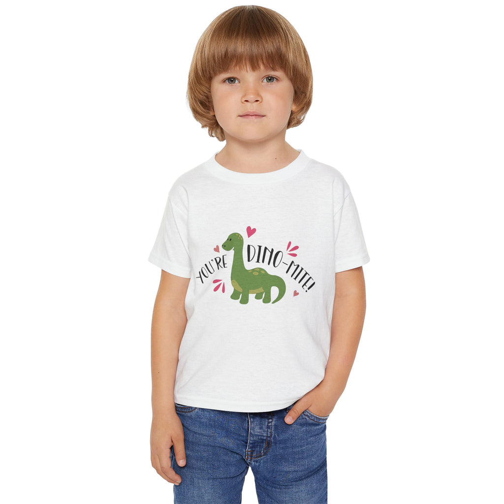 Toddler T-Shirt – "You're Dino-Mite" Cute Green Dinosaur Kids Tee