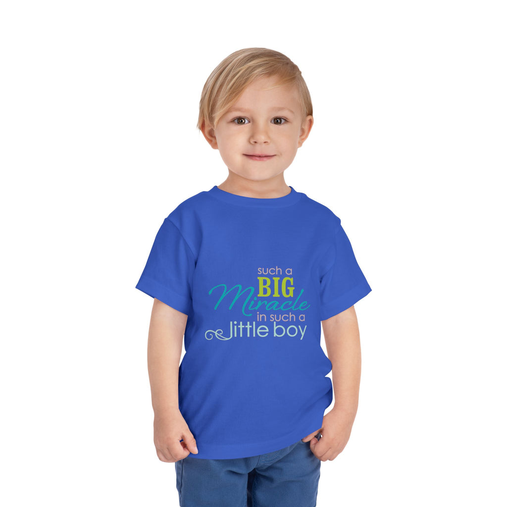 Toddler Tee - "Such a Big Miracle in Such a Little Boy" Inspirational Boy T-Shirt