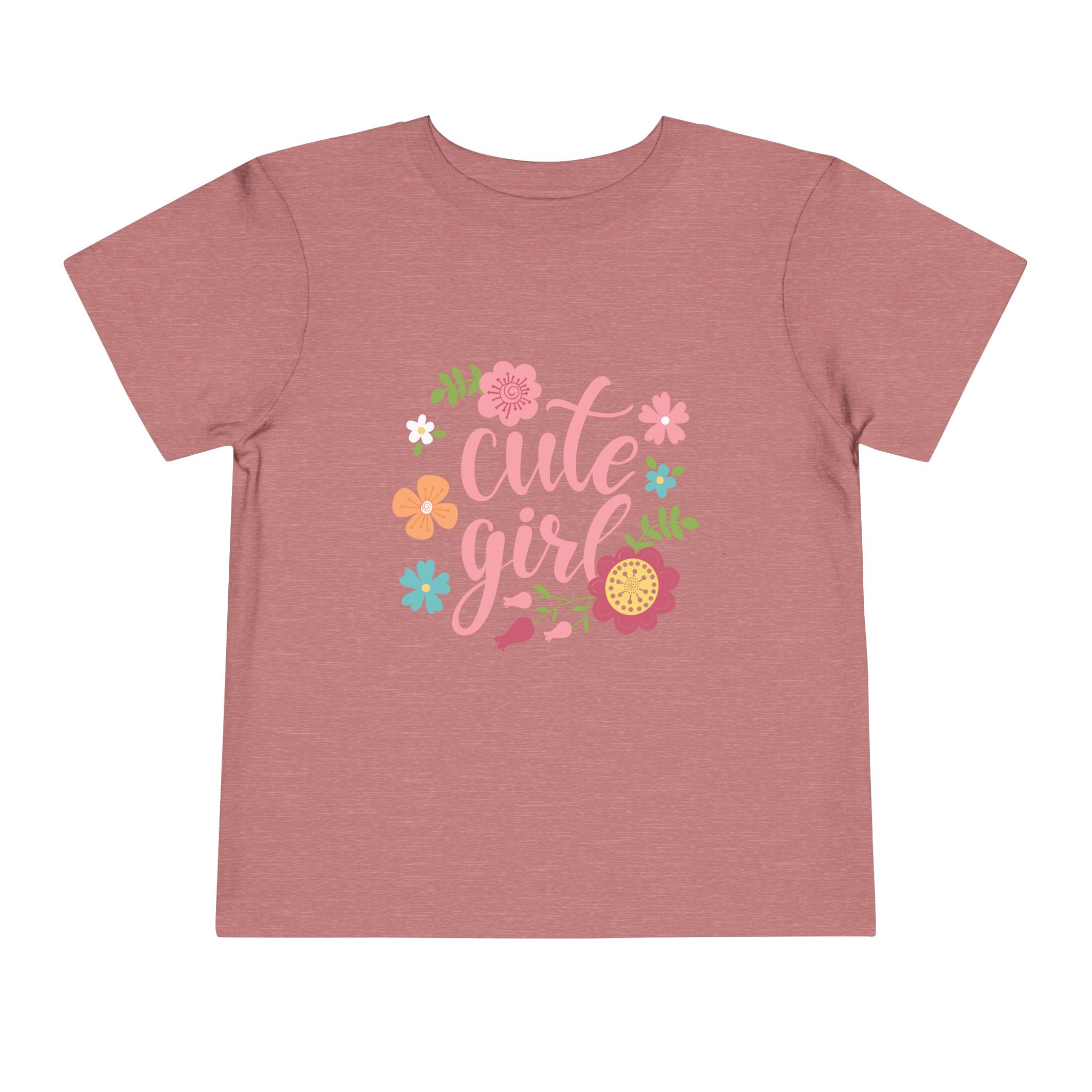 Cute Girl Floral Toddler Tee