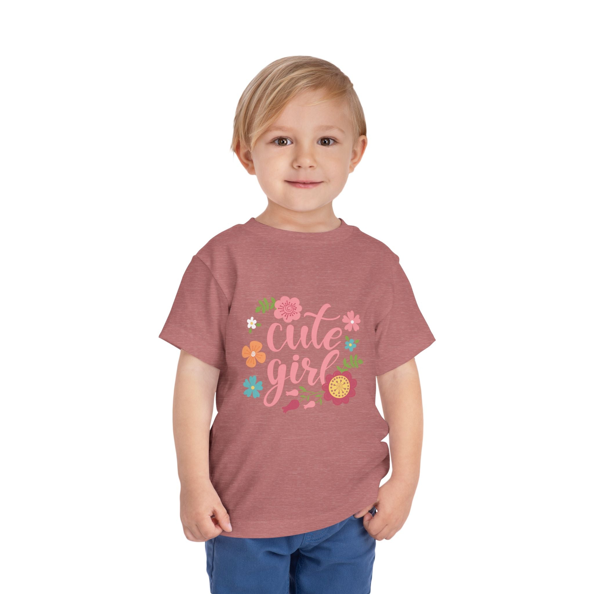 Cute Girl Floral Toddler Tee