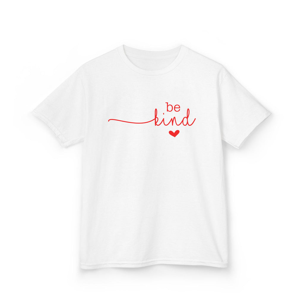 Kids Tee — "Be Kind" Heart Script | Cute Positive Message Shirt