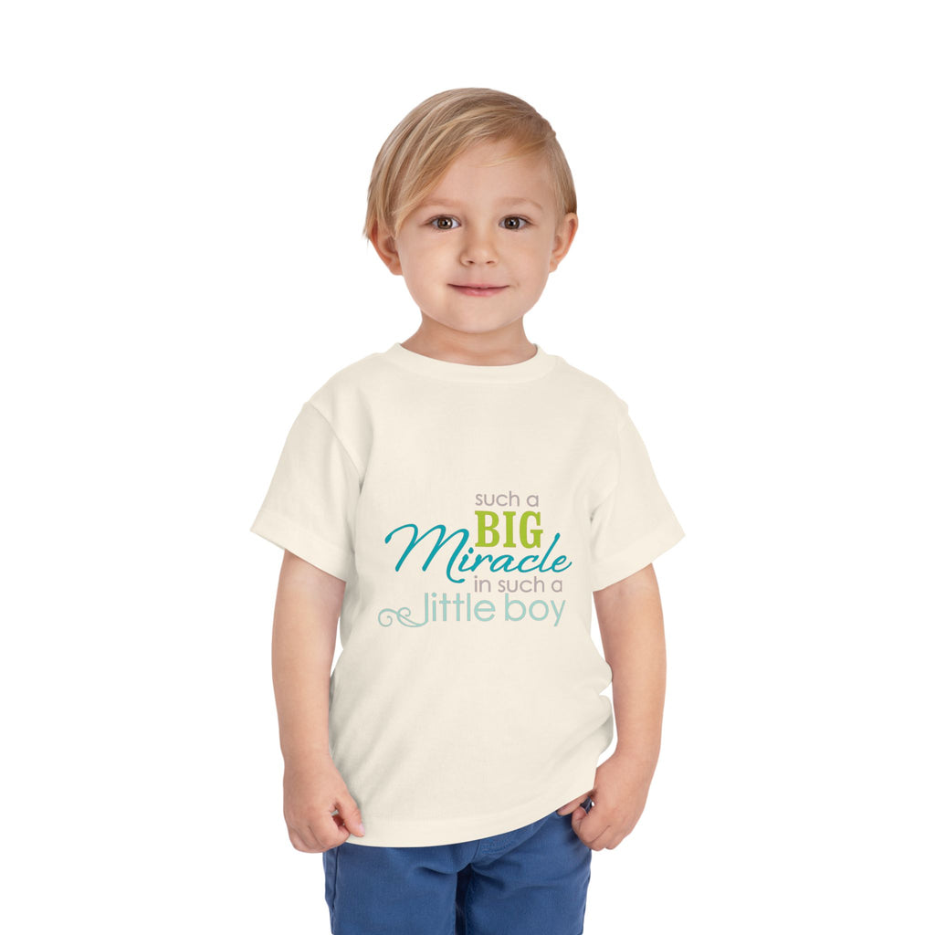 Toddler Tee - "Such a Big Miracle in Such a Little Boy" Inspirational Boy T-Shirt