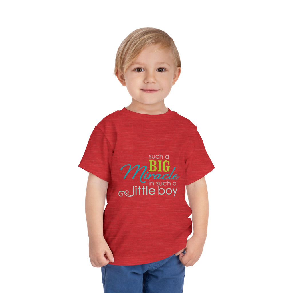 Toddler Tee - "Such a Big Miracle in Such a Little Boy" Inspirational Boy T-Shirt
