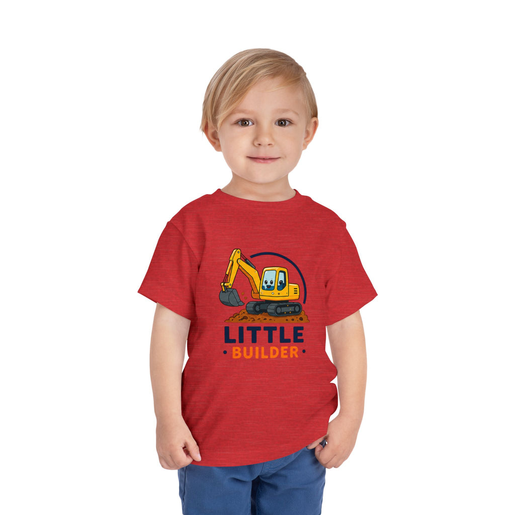 Toddler Tee — "Little Builder" Excavator Shirt for Kids