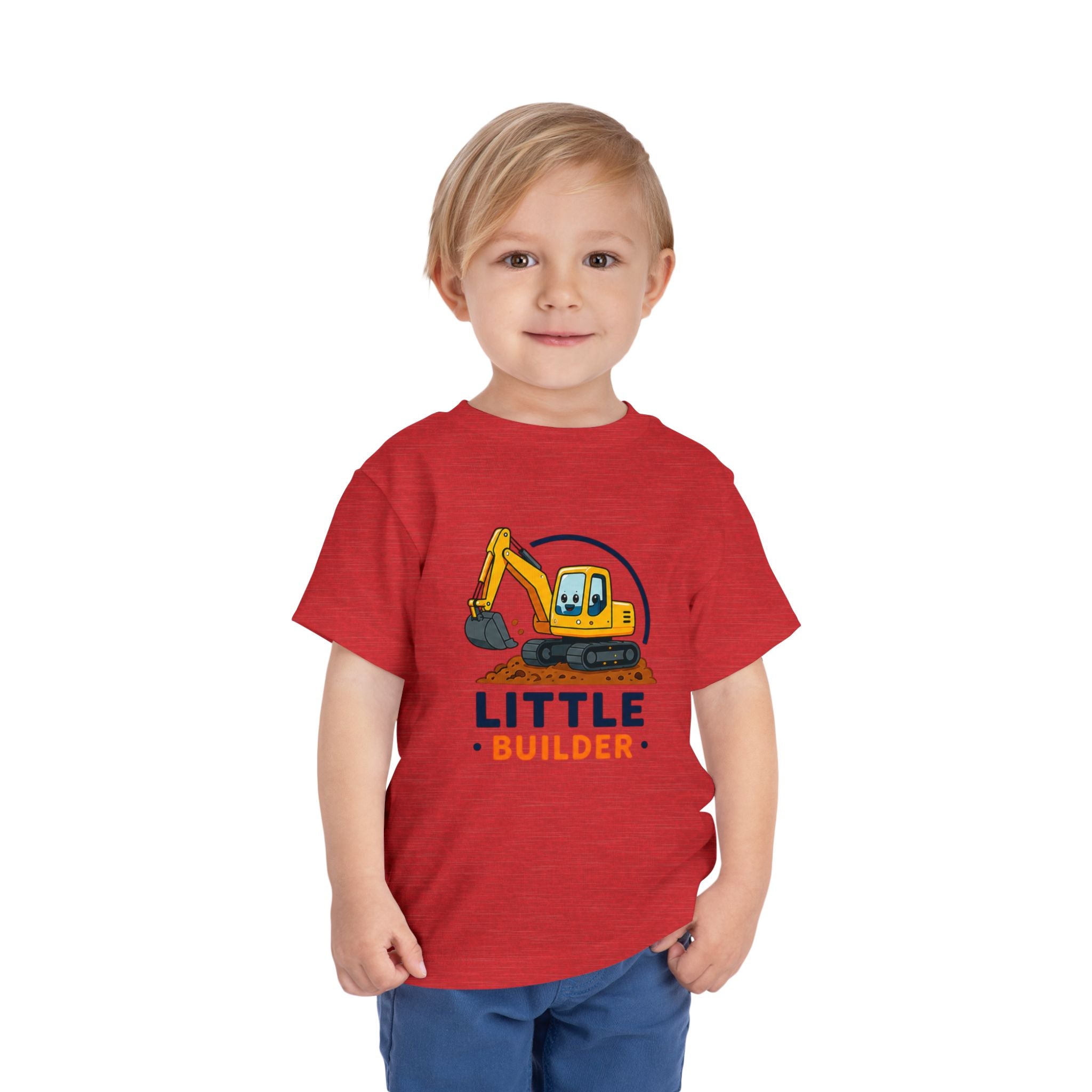 Toddler Tee — "Little Builder" Excavator Shirt for Kids