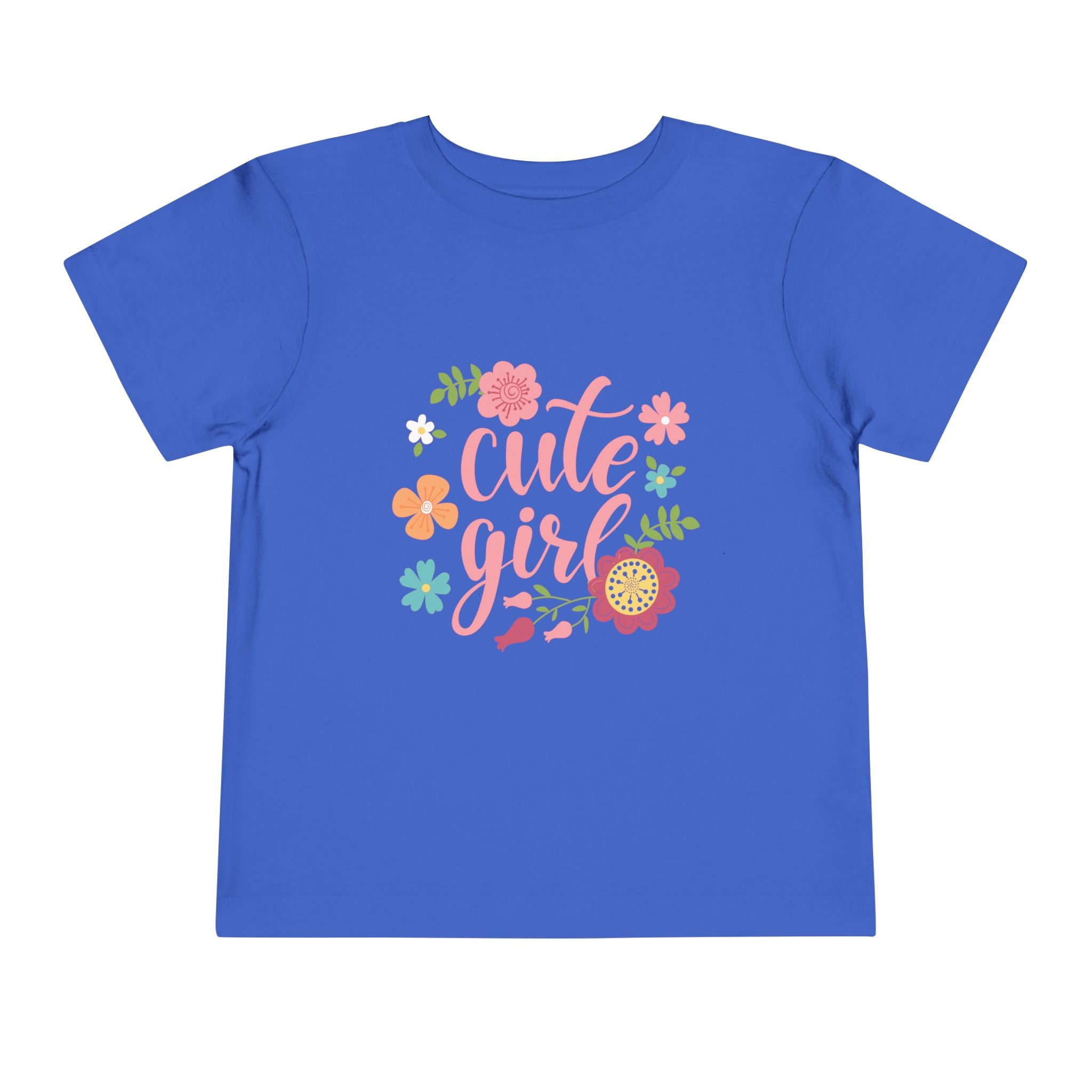 Cute Girl Floral Toddler Tee