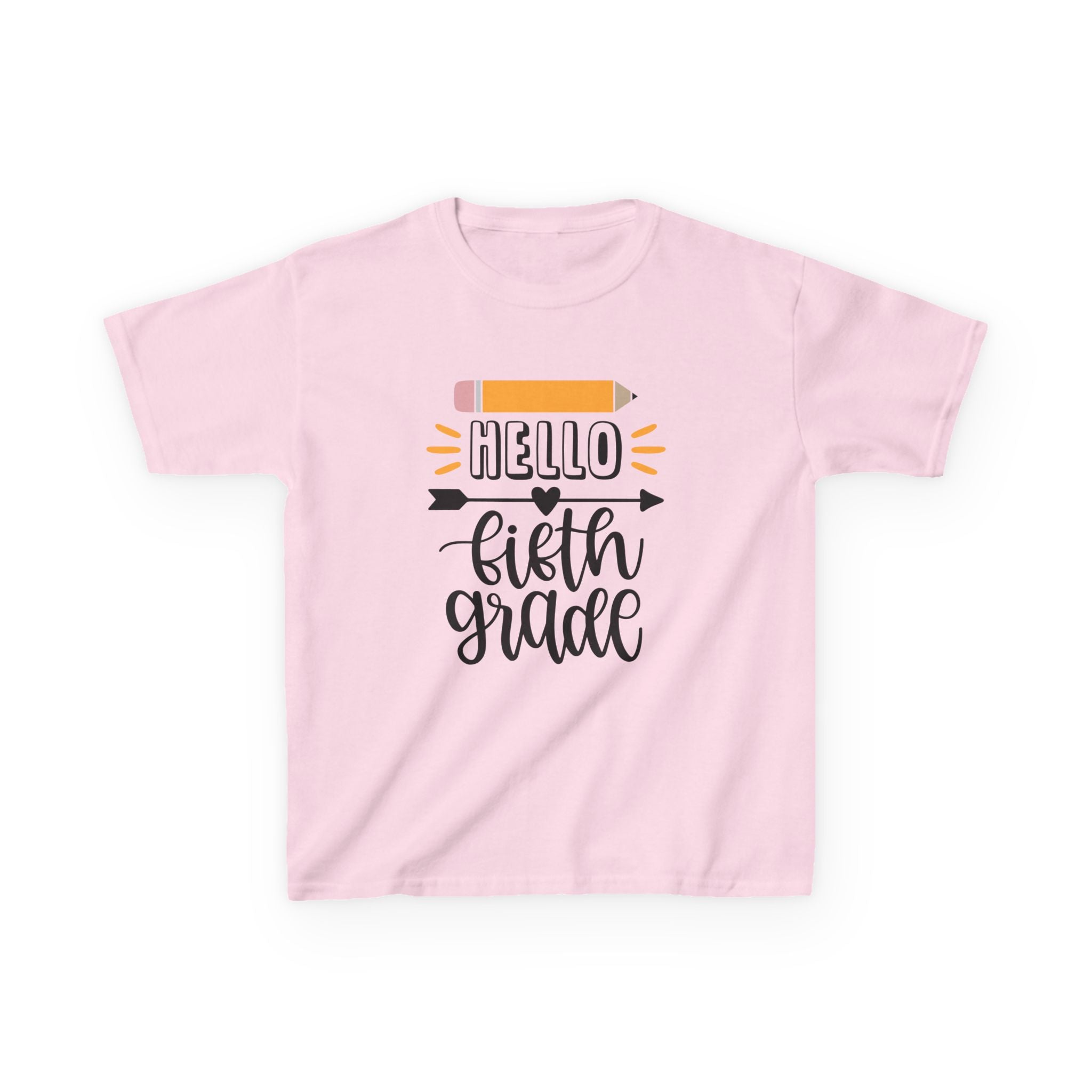 Kids T-Shirt — "Hello Fifth Grade" Back-to-School Pencil Design
