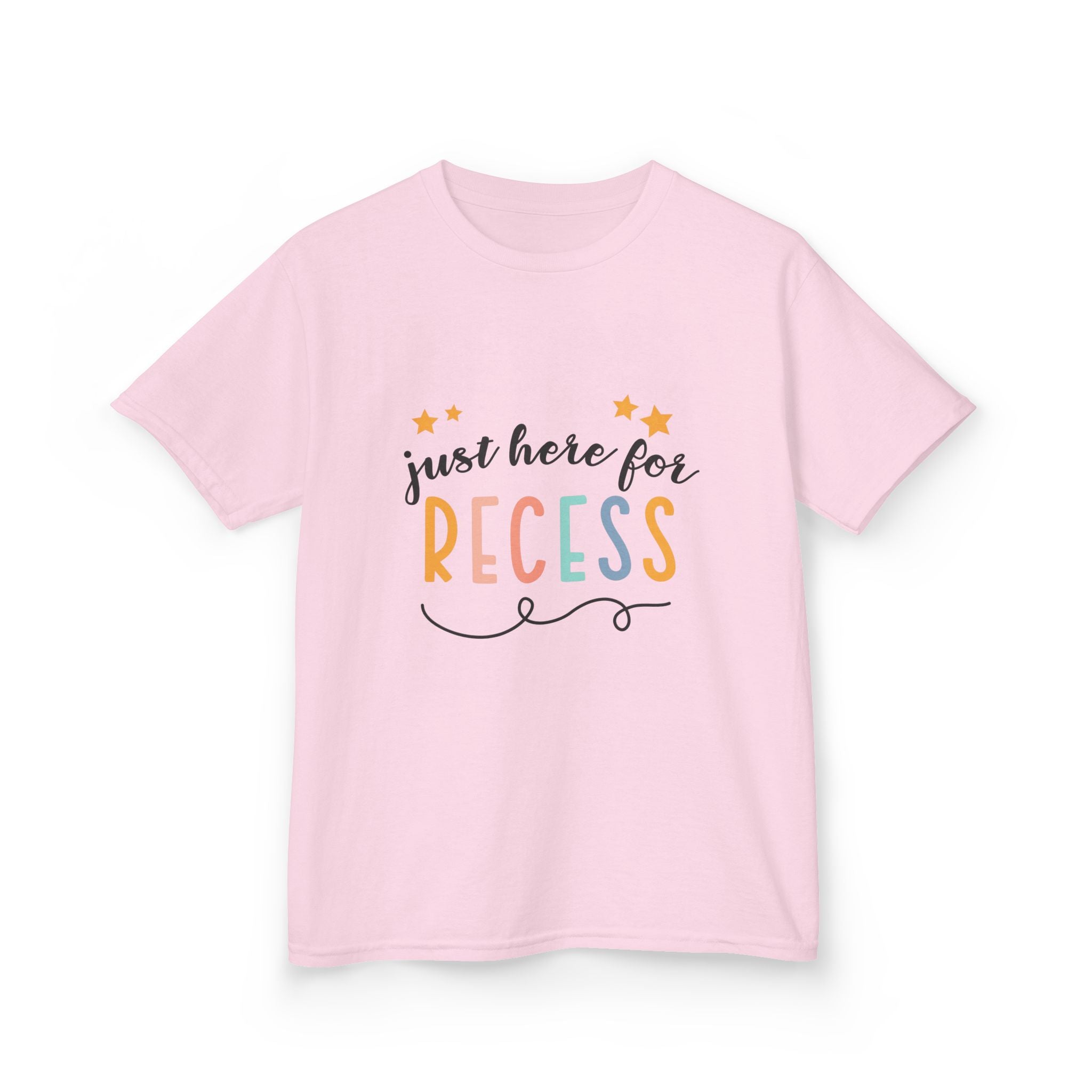 Kids Tee — "Just Here for Recess" Playful School Shirt