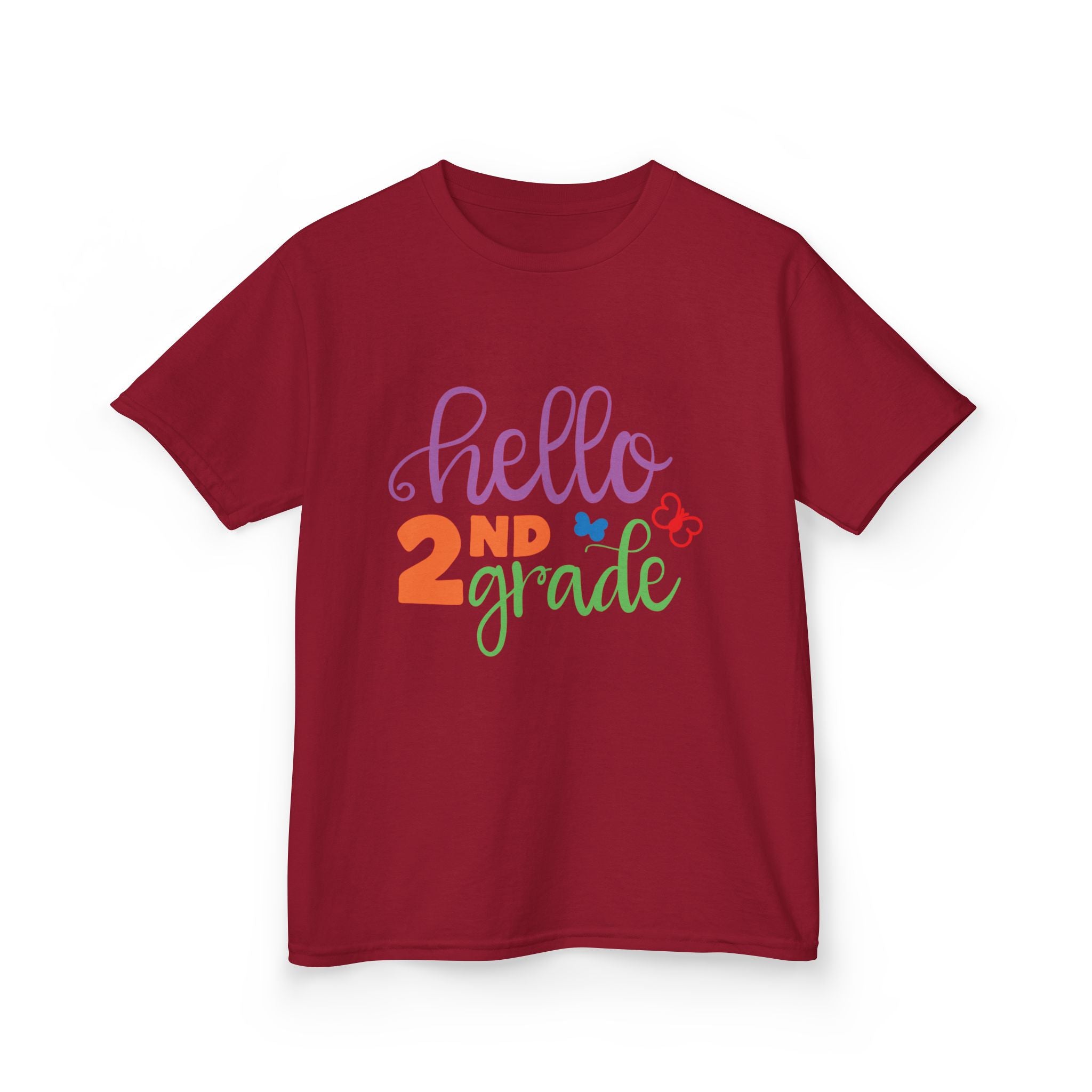 Hello 2nd Grade Kids T-Shirt — Colorful Back-to-School Tee for Second Graders