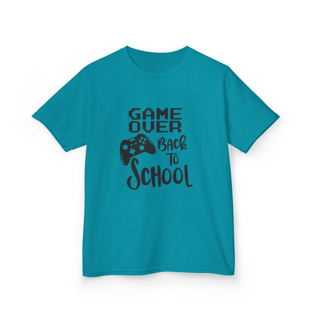 Kids T-Shirt — "Game Over Back to School" Gamer Graphic Tee