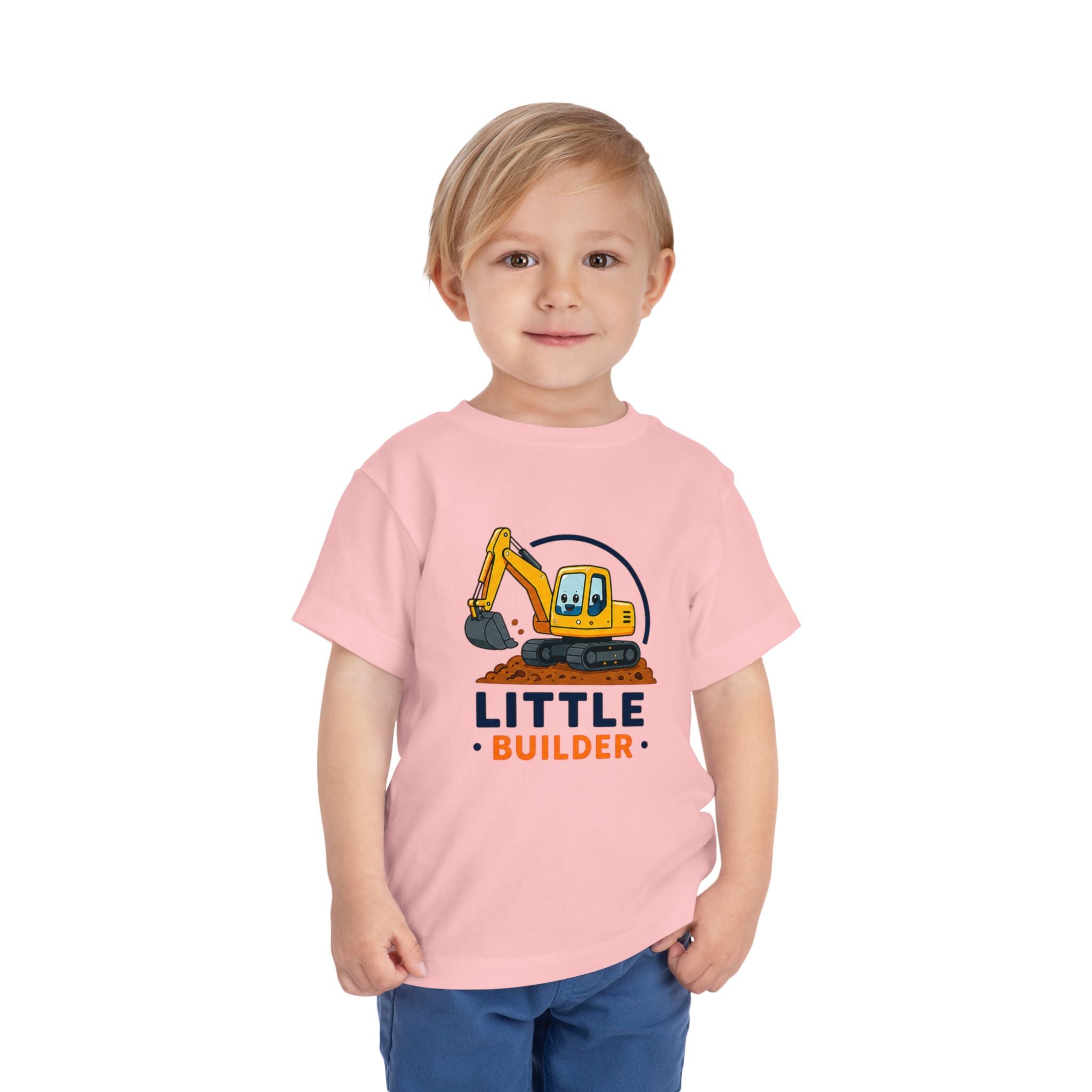 Toddler Tee — "Little Builder" Excavator Shirt for Kids