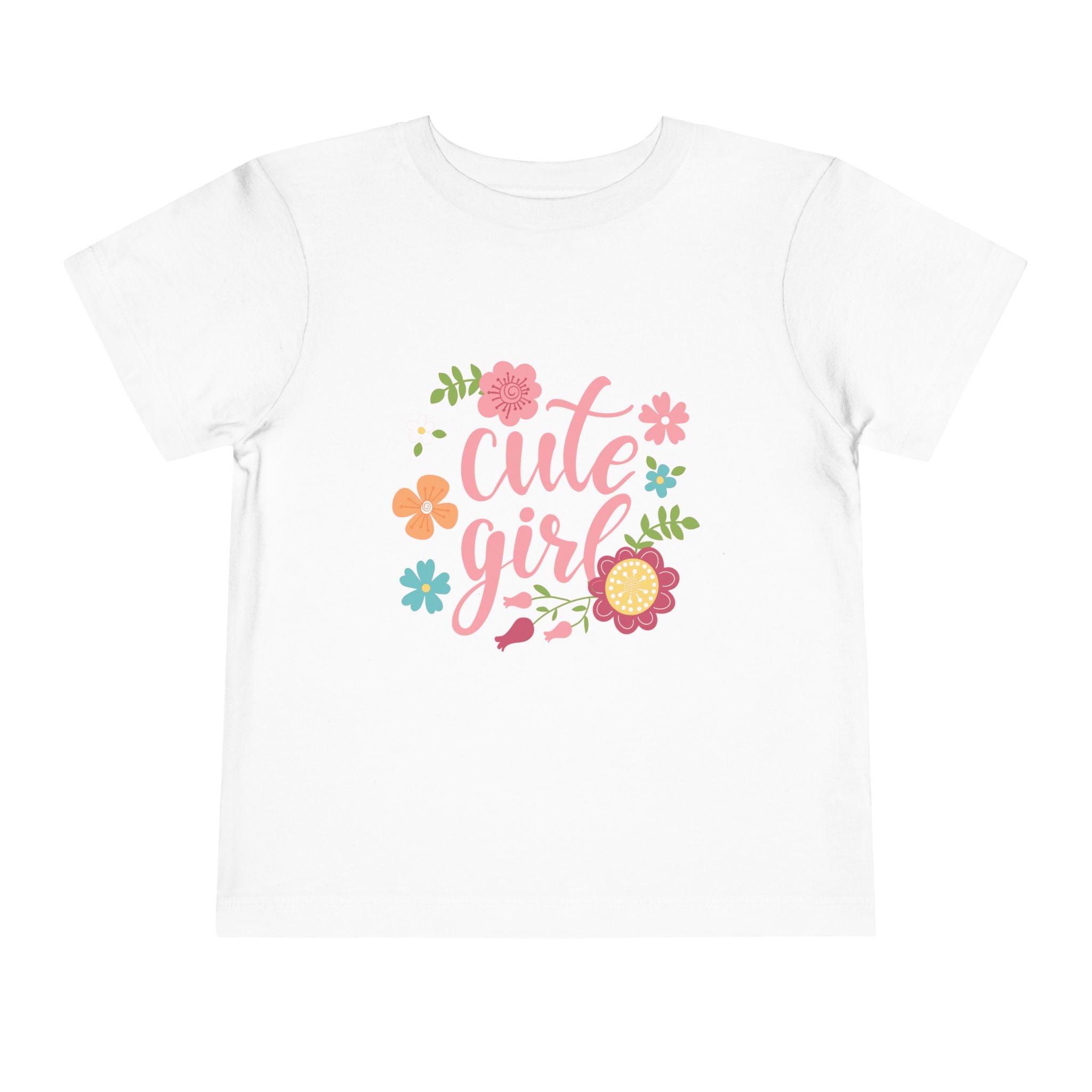 Cute Girl Floral Toddler Tee